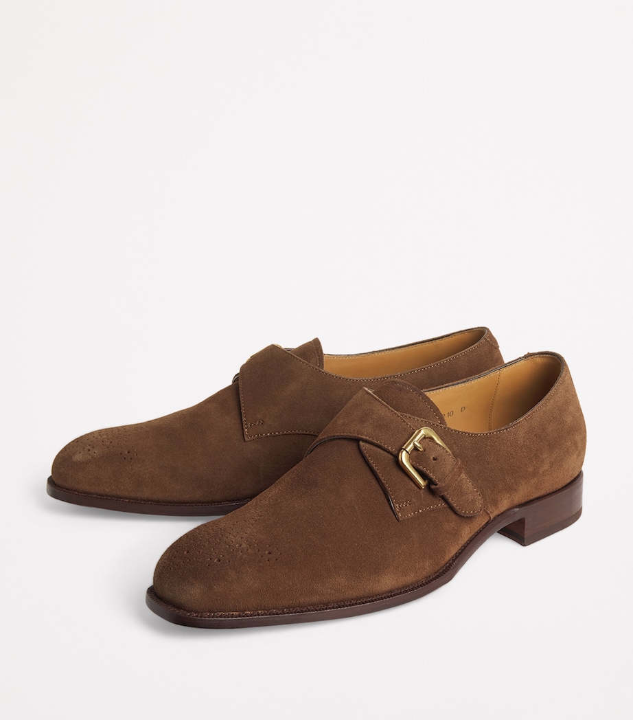 Ralph Lauren Purple Label Suede Darnell Monk Shoes Chestnut Brown Image 3