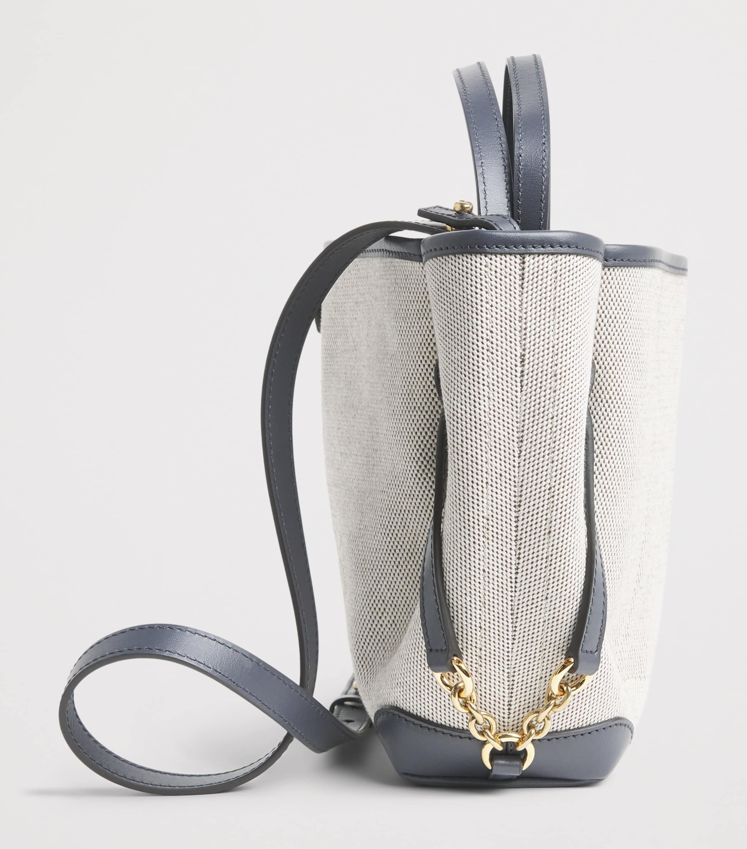 Chloé Small Canvas Clover Carry Top-Handle Bag Black Navy Image 4