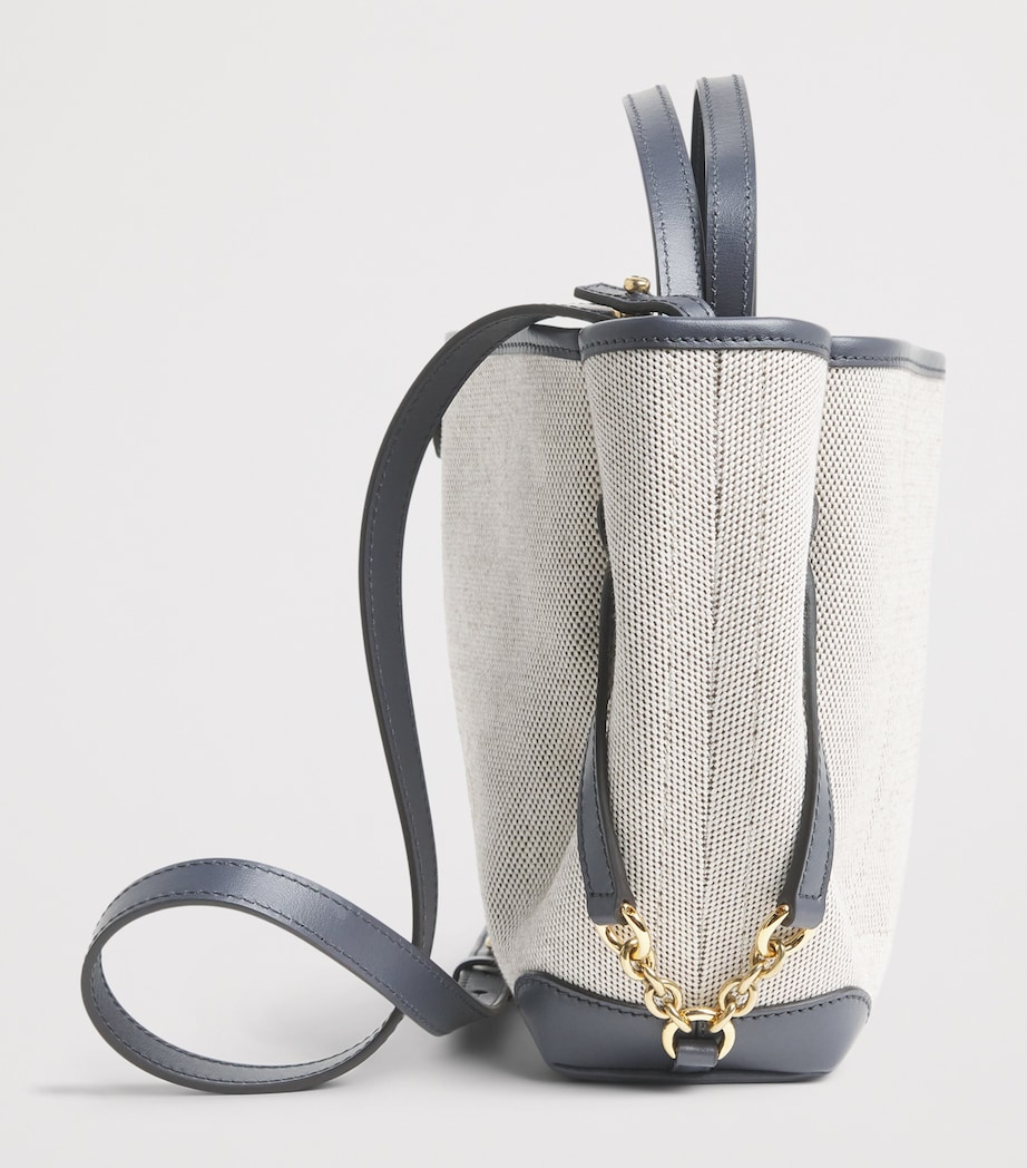 Chloé Small Canvas Clover Carry Top-Handle Bag Black Navy Image 4