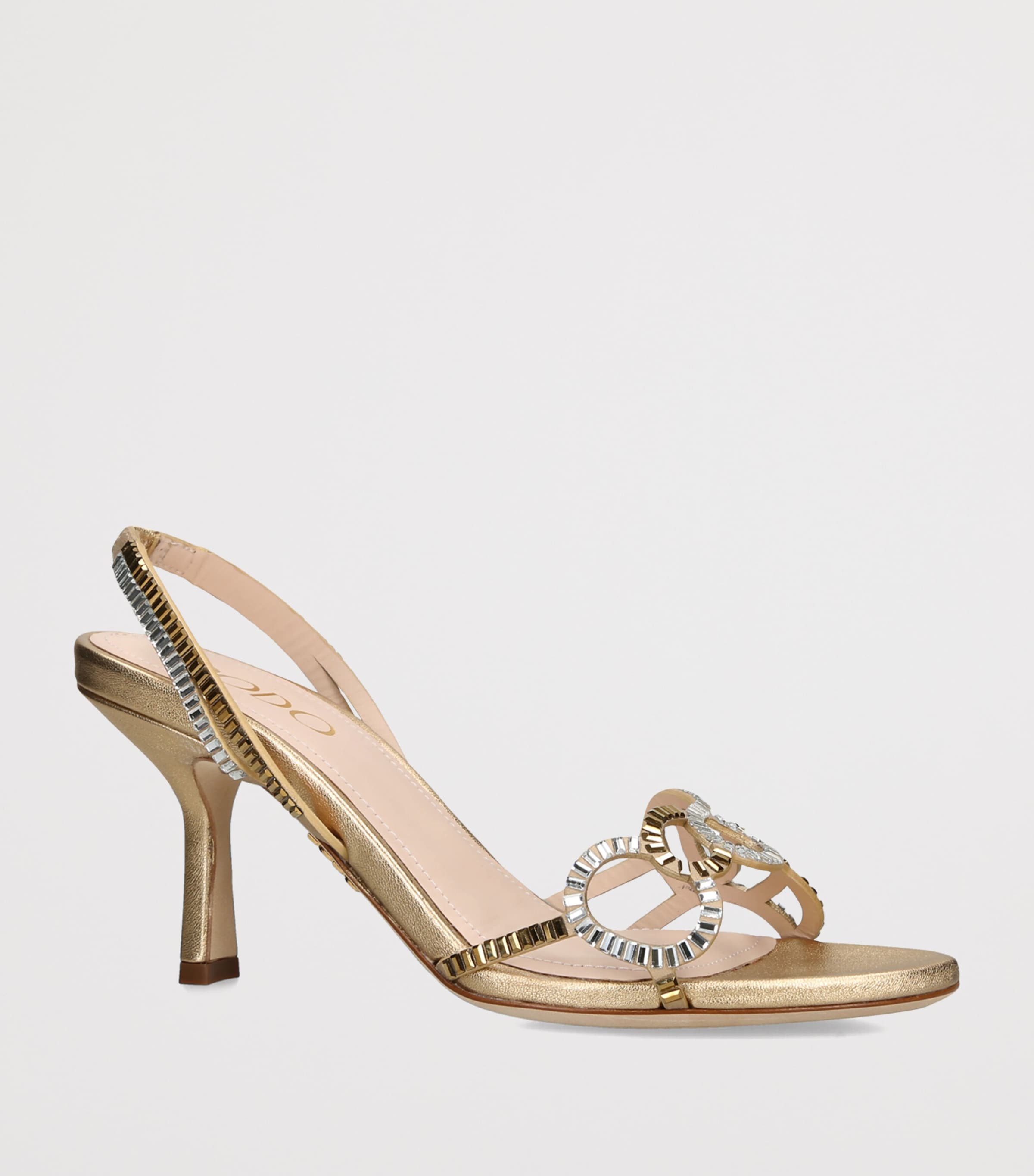 Rodo Crystal-Embellished Pearle Heeled Sandals 75 Gold Image 2