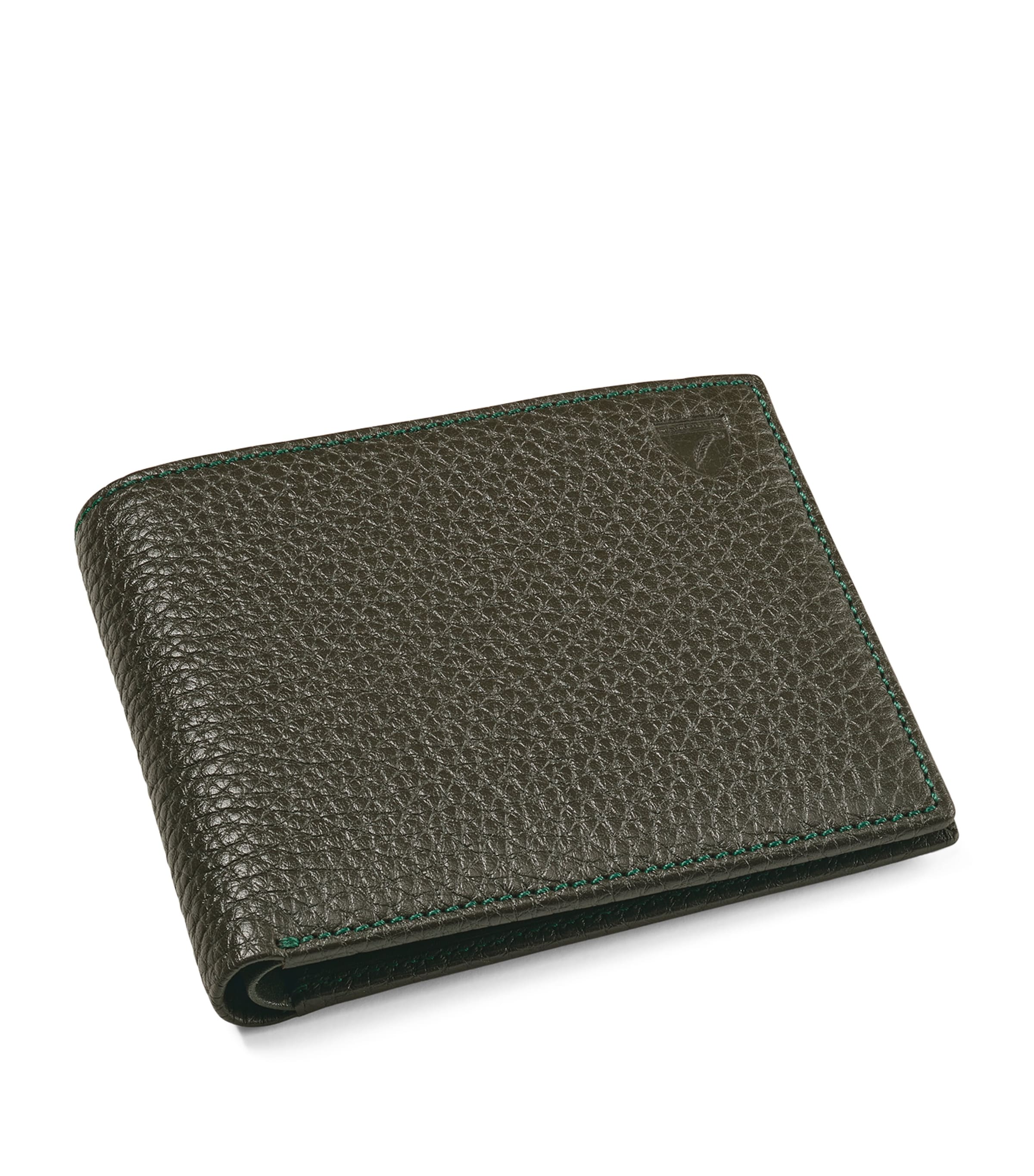 Aspinal Of London Leather Bifold Wallet In Green