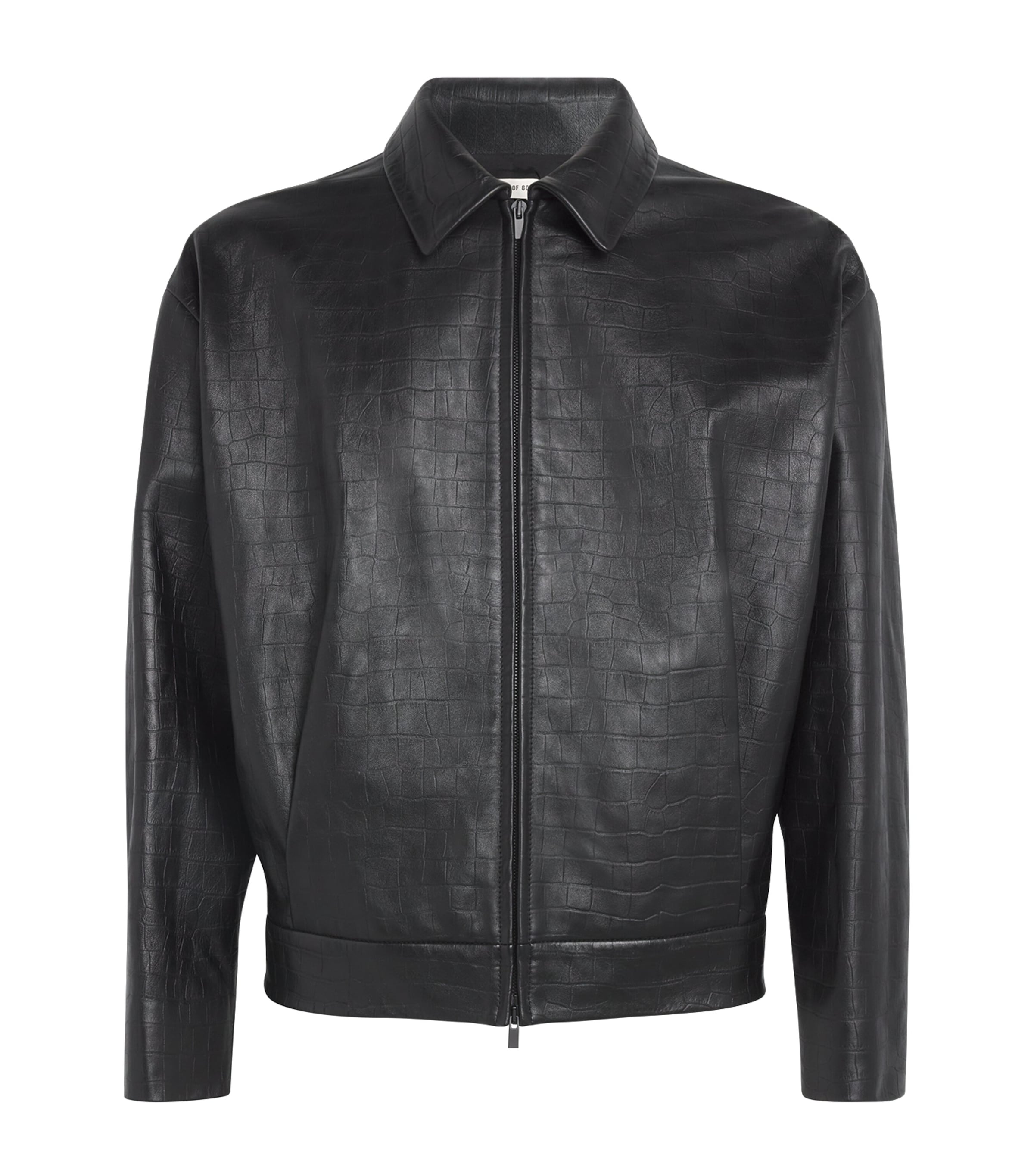 FEAR OF GOD CROC-EMBOSSED LEATHER JACKET