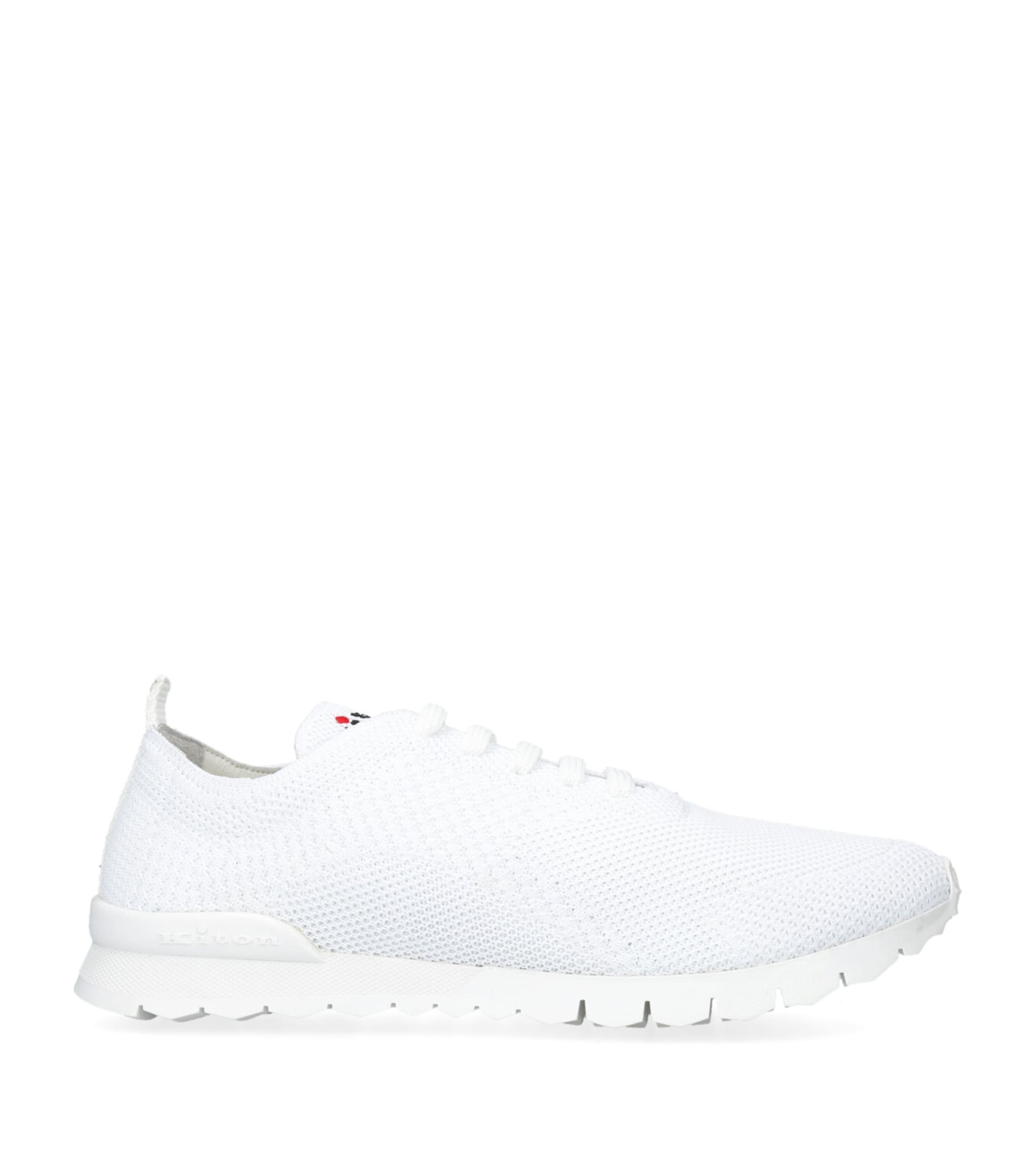 Shop Kiton Knitted Low-top Sneakers In White