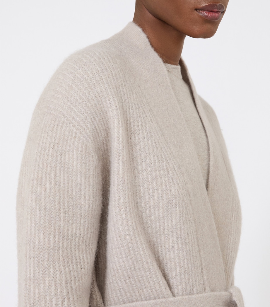Max Mara Womens Alpaca Wool-Blend Longline Cardigan Sand Image 6