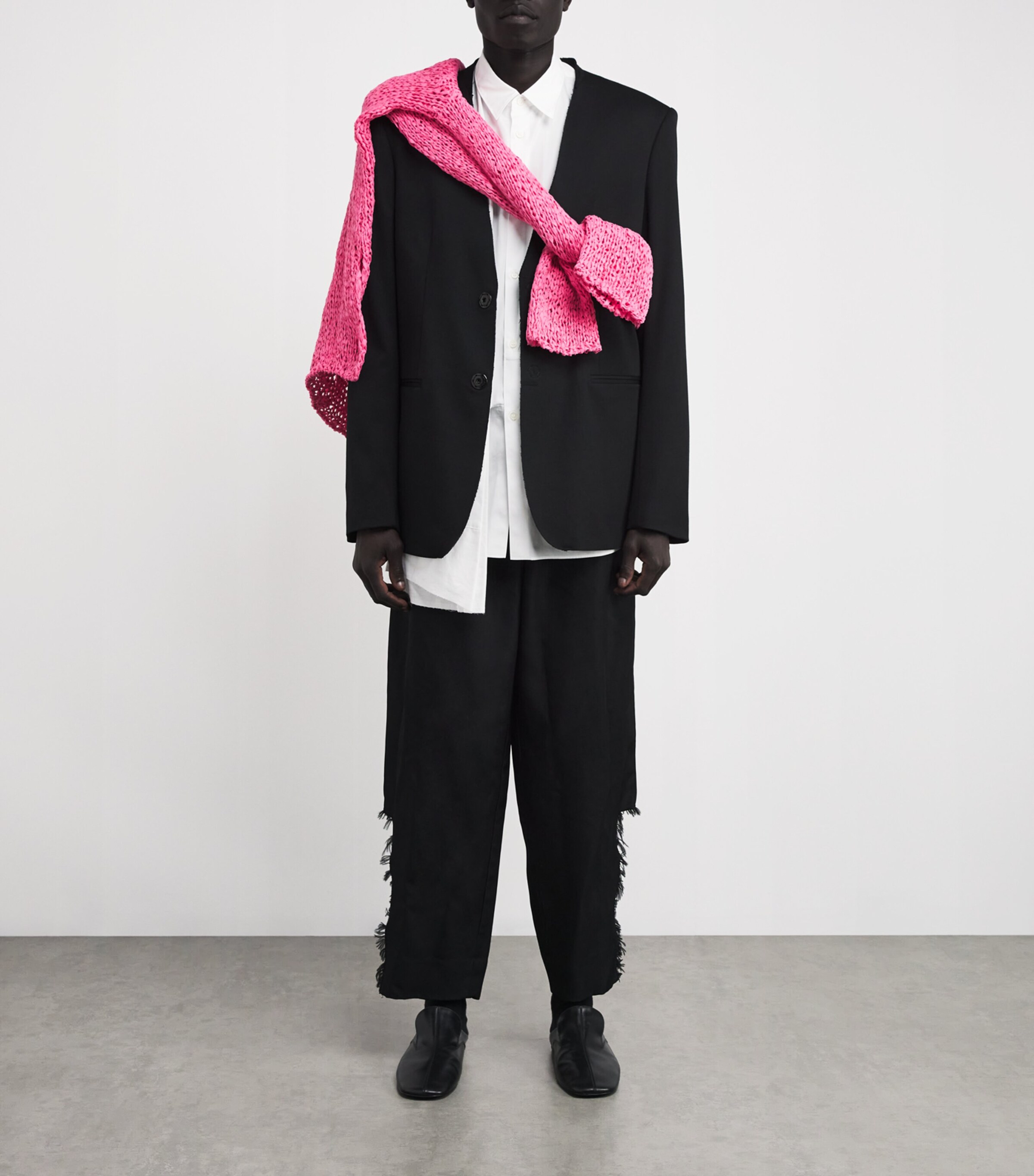 Comme Des Garçons Homme Plus Mens Cotton Open-Panel Shirt White X Off White Image 2