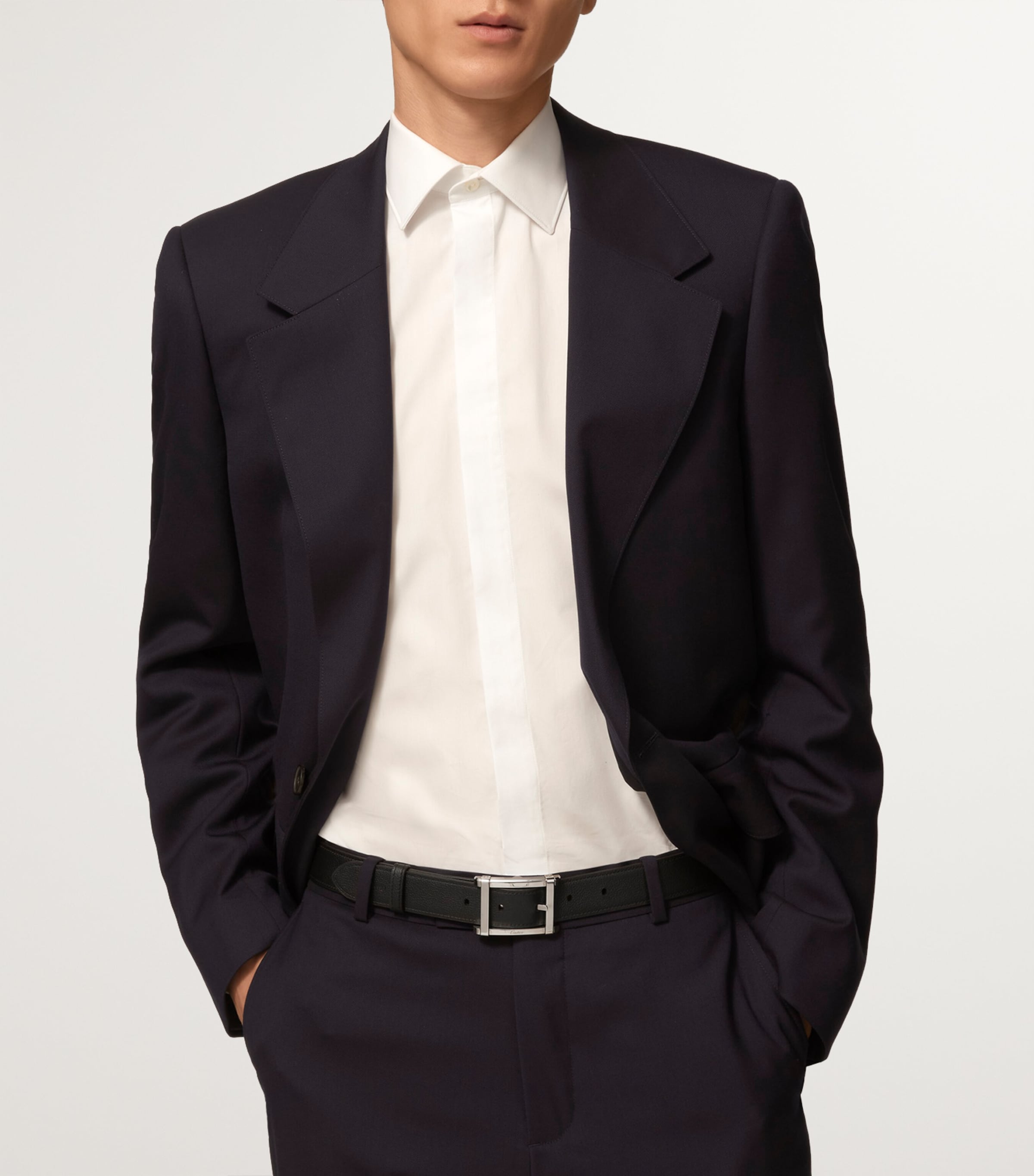 Leather Reversible Tank Chinoise Belt BLACK Image 2