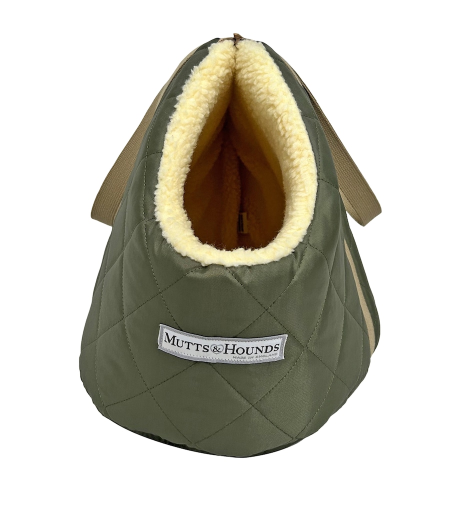 Mutts And Hounds Quilted Water-Resistant Dog Carrier (Small) Olive Green Image 2
