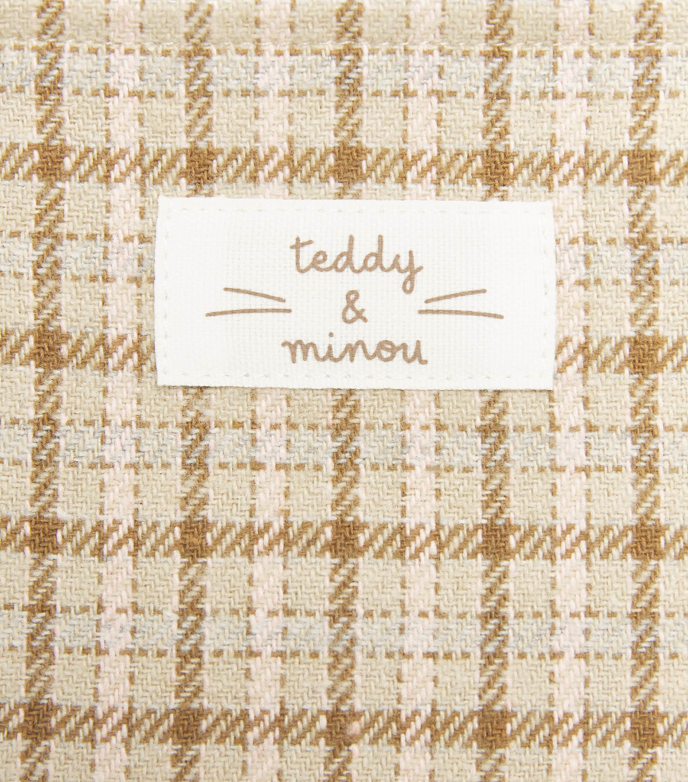 Teddy & Minou Gingham T-Shirt and Salopettes Set (1-18 Months) Steam Grey Image 3