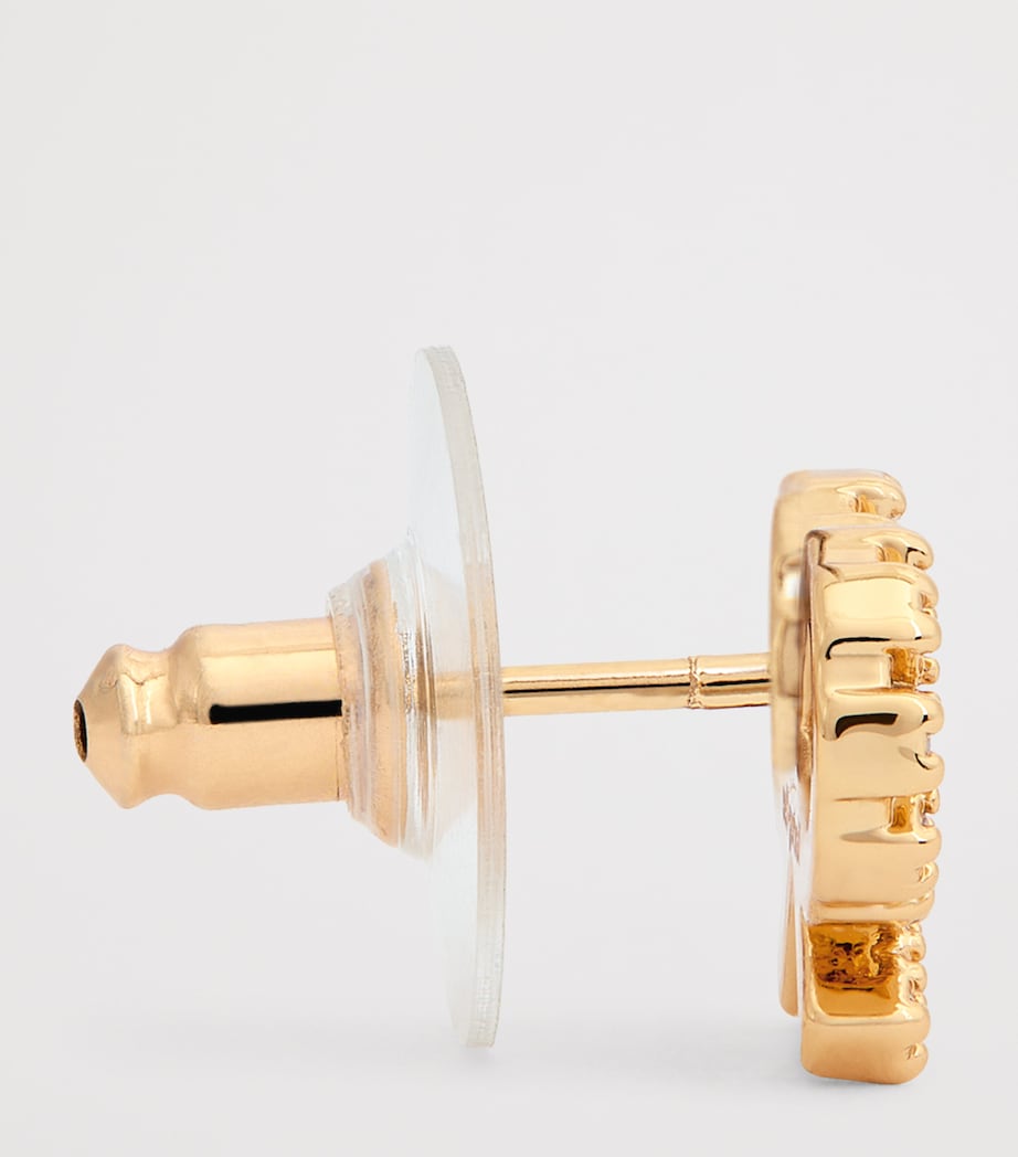 Embellished Bow Earrings GOLD Image 4