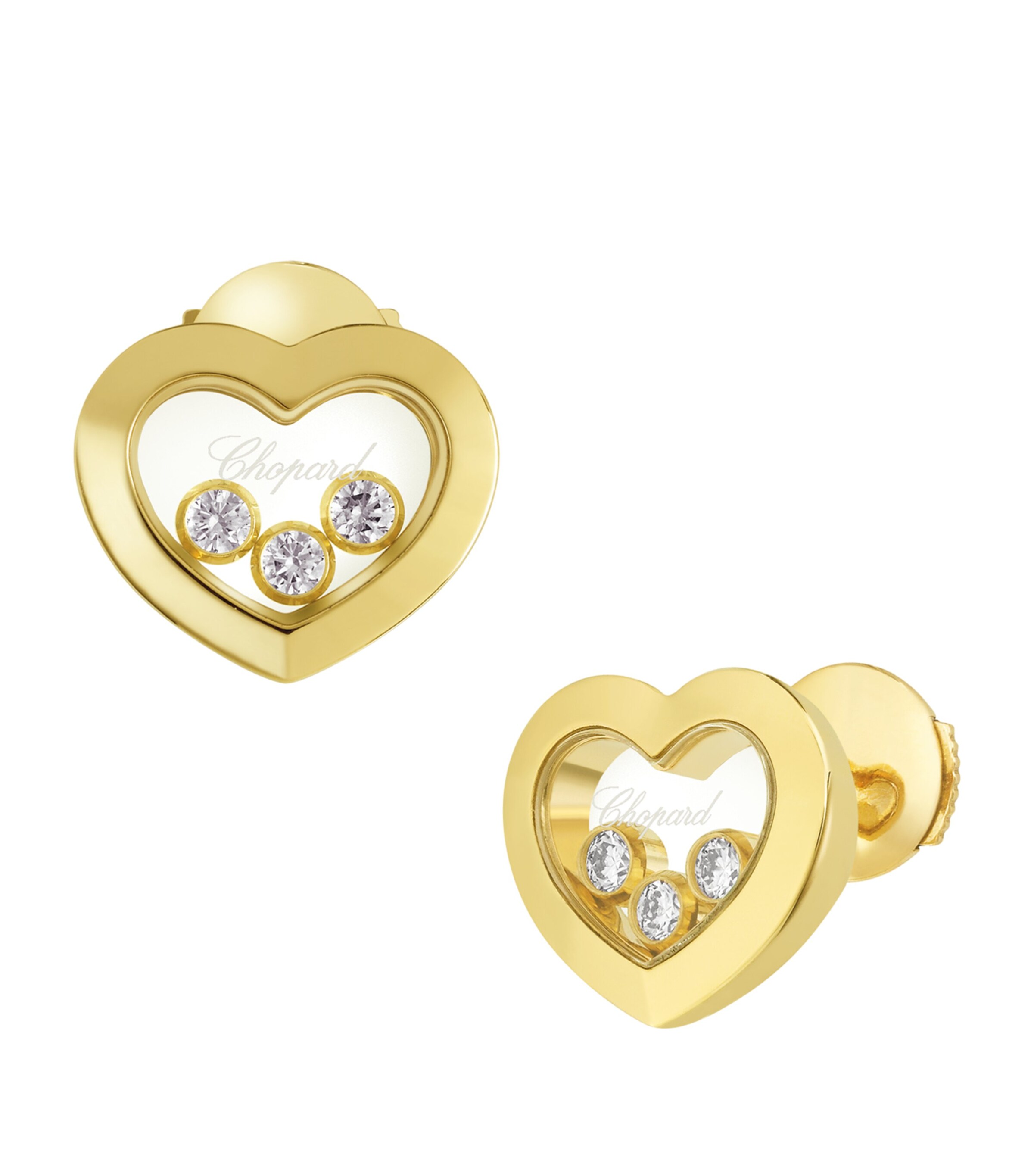 Yellow Gold and Diamond Happy Diamonds Icons Earrings 18K YELLOW GOLD Image 3