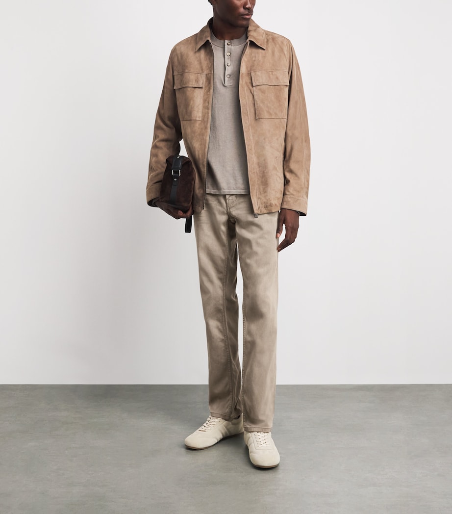 PAIGE Mens Normandie Straight Jeans Vint Ple Beige Image 2