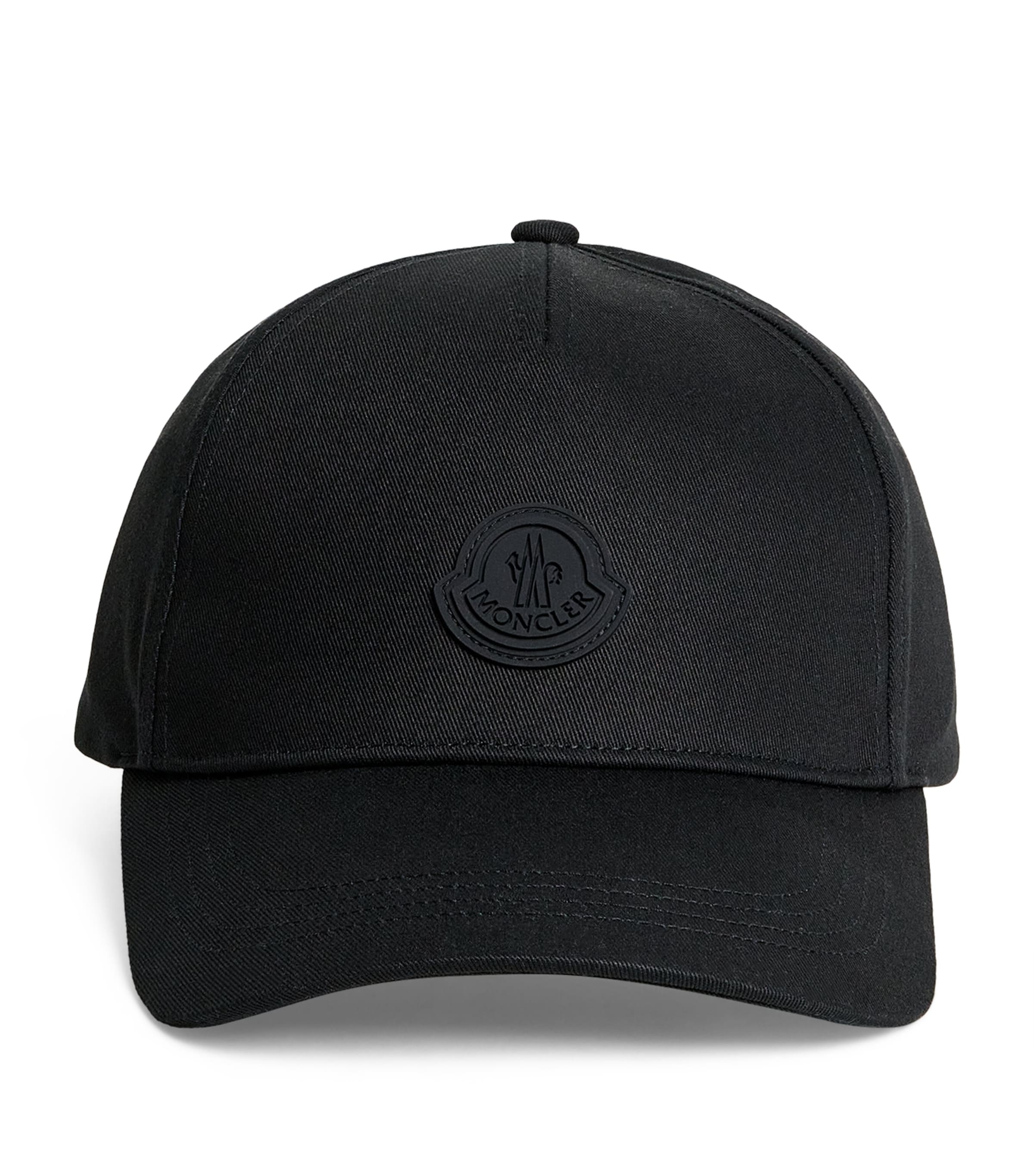 Moncler Casquette En Gabardine De Coton In Black