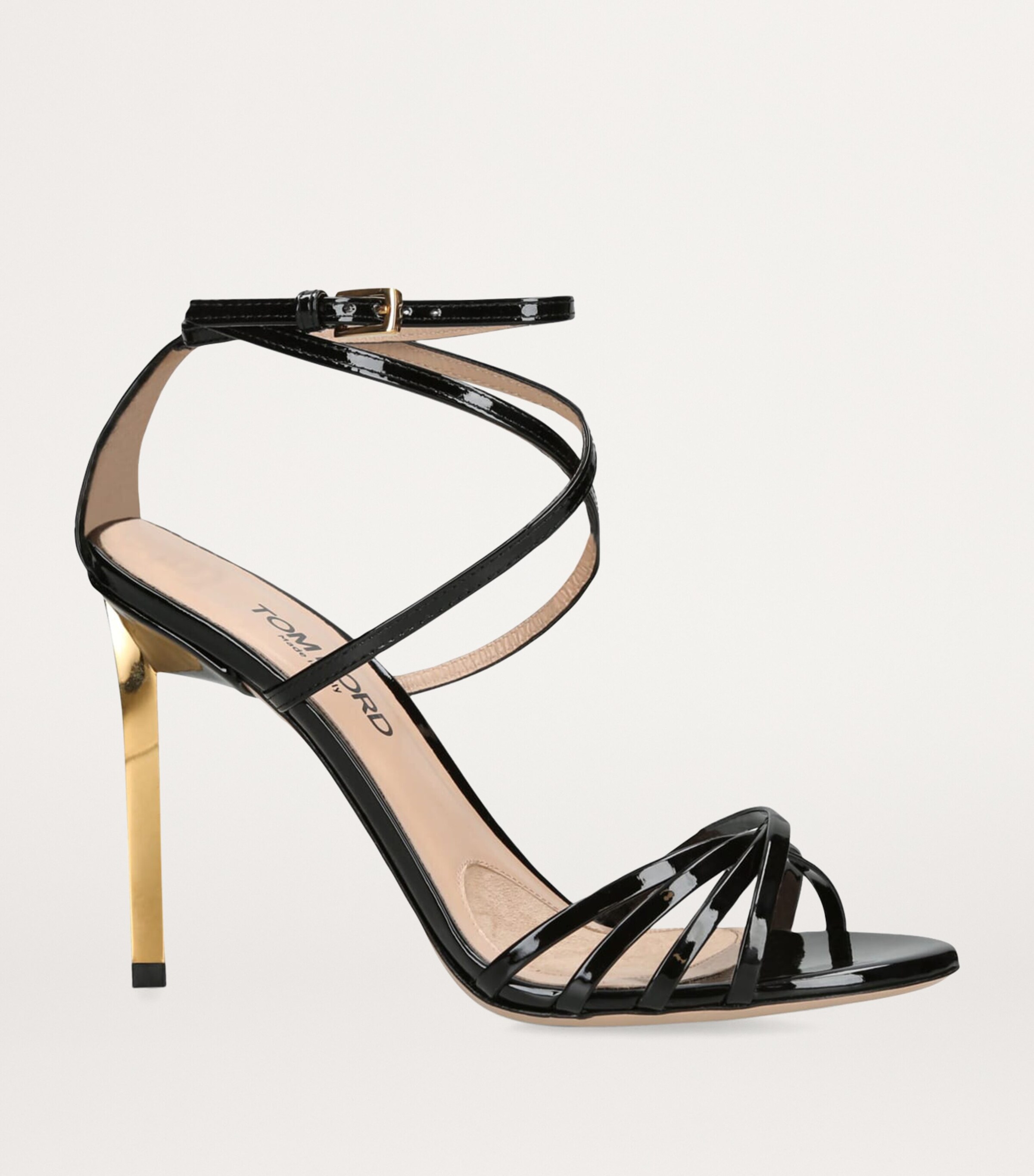 TOM FORD Patent Leather Heeled Sandals 100 Black Image 3