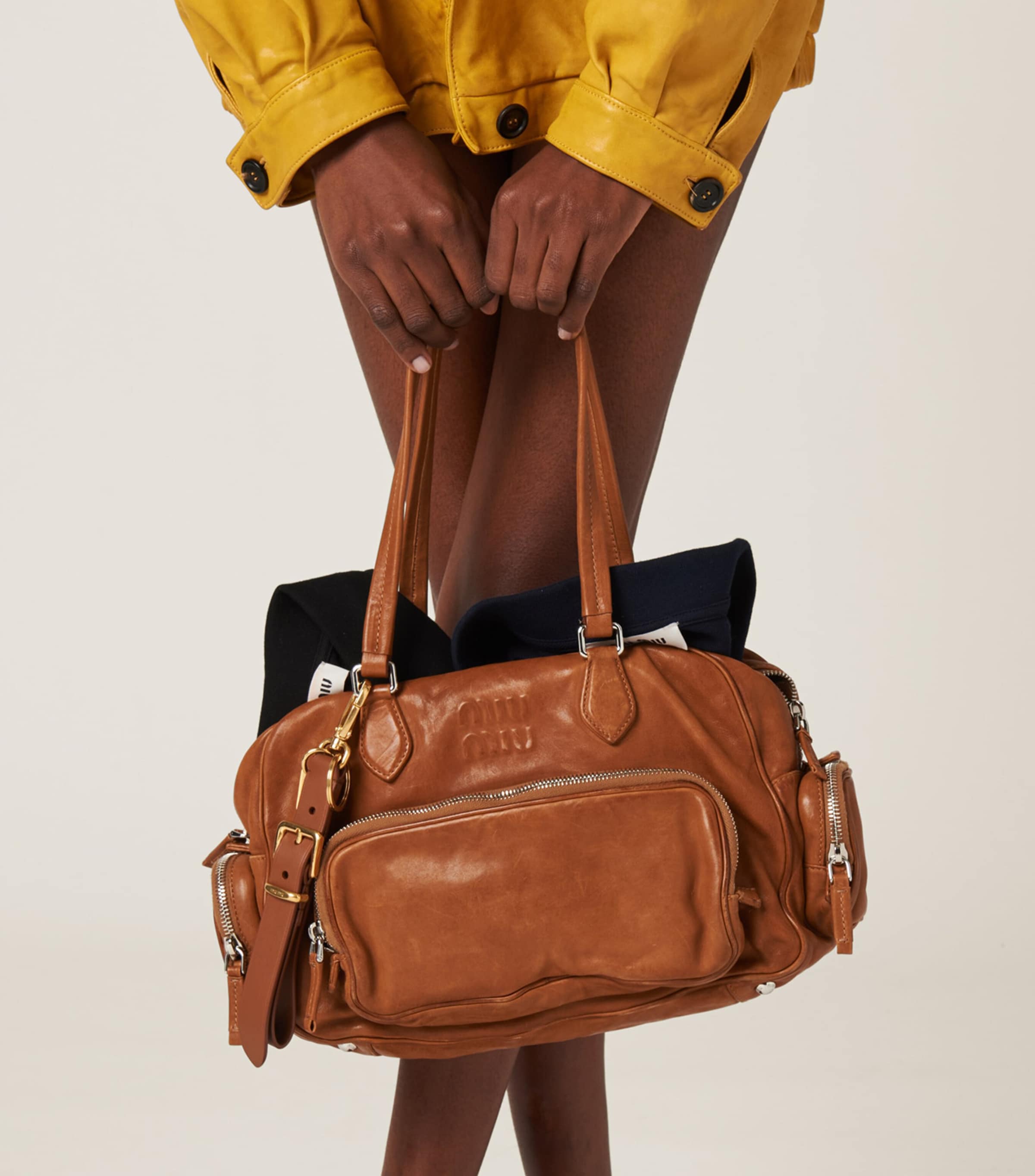 Miu Miu Brown Nappa Leather Top-Handle Bag Harrods UK