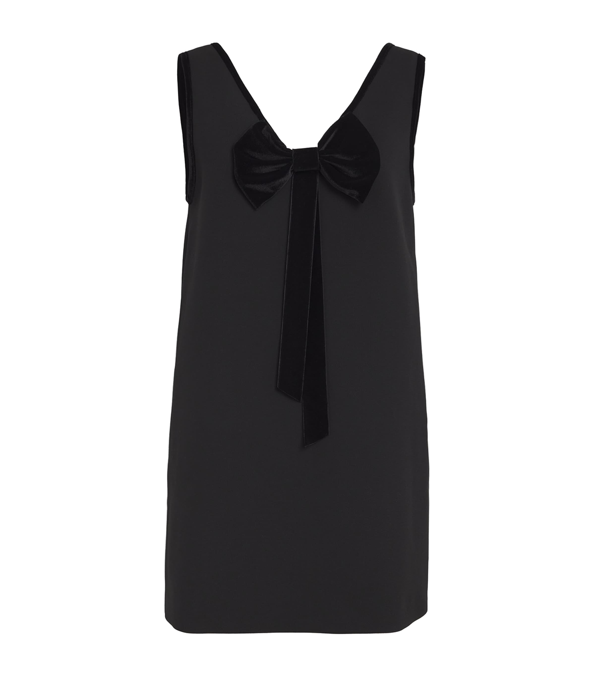 Maje Bow-embellished Mini Dress In Black