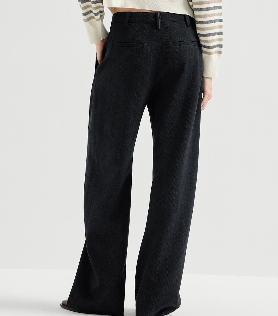 Brunello Cucinelli Womens Wool Wide-Leg Trousers Image 5