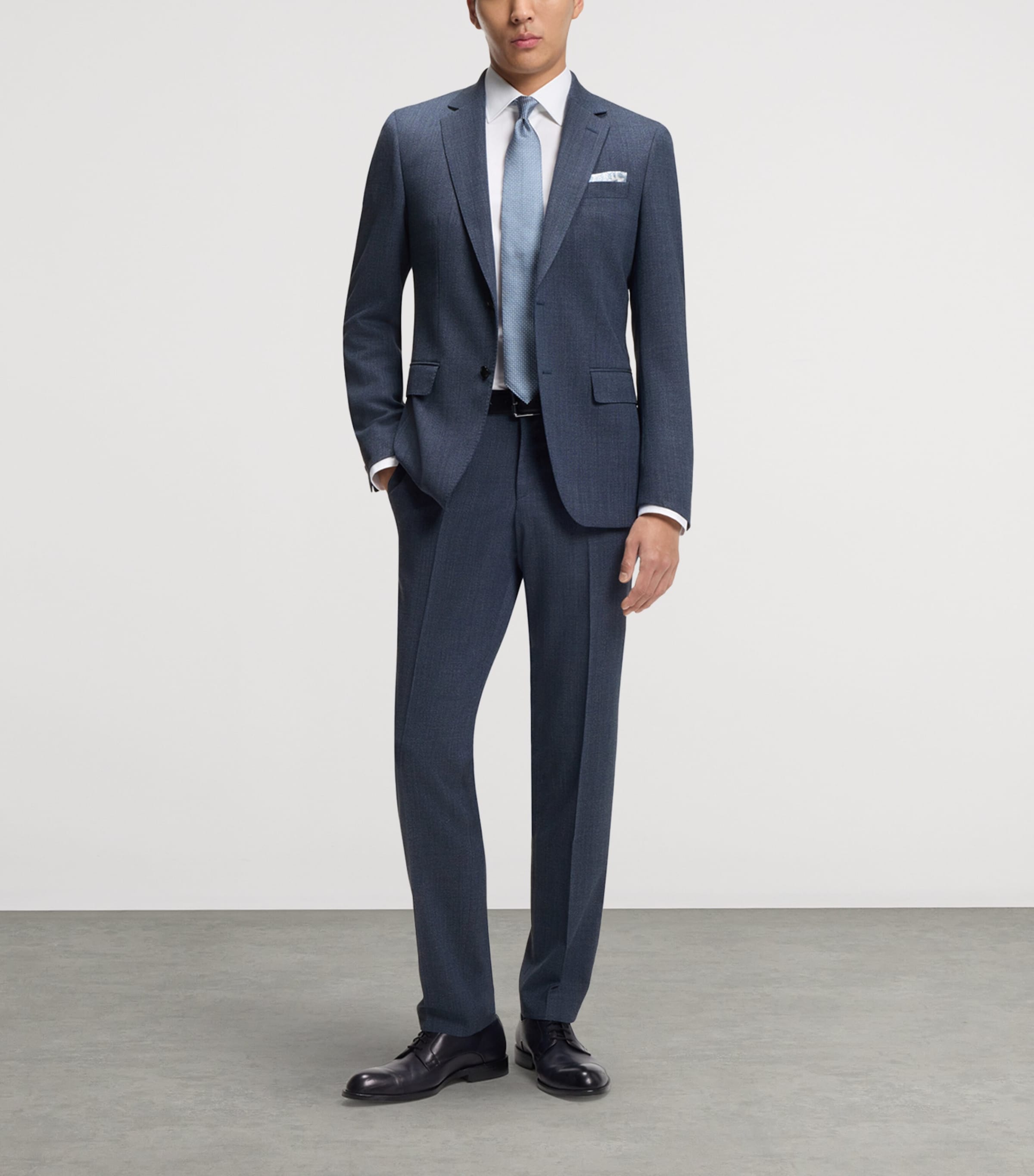 BOSS Mens Stretch-Wool Slim Trousers Image 4