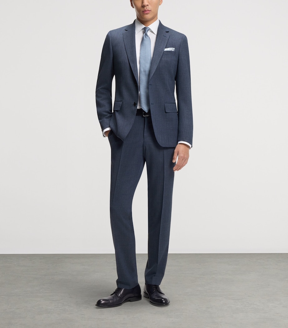 BOSS Mens Stretch-Wool Slim Trousers Image 4