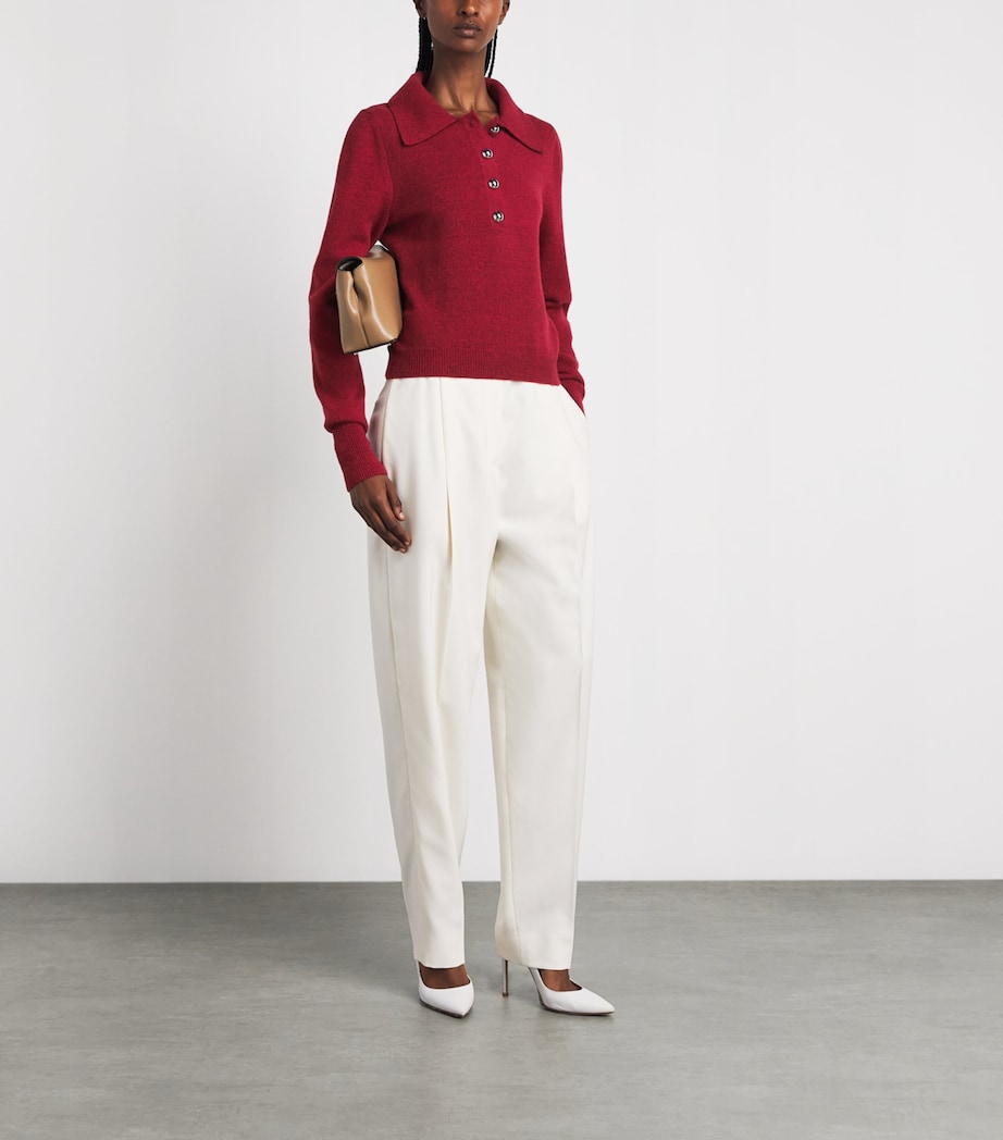 Safiyaa Womens Wool-Cashmere Polo Sweater Swinton Image 2