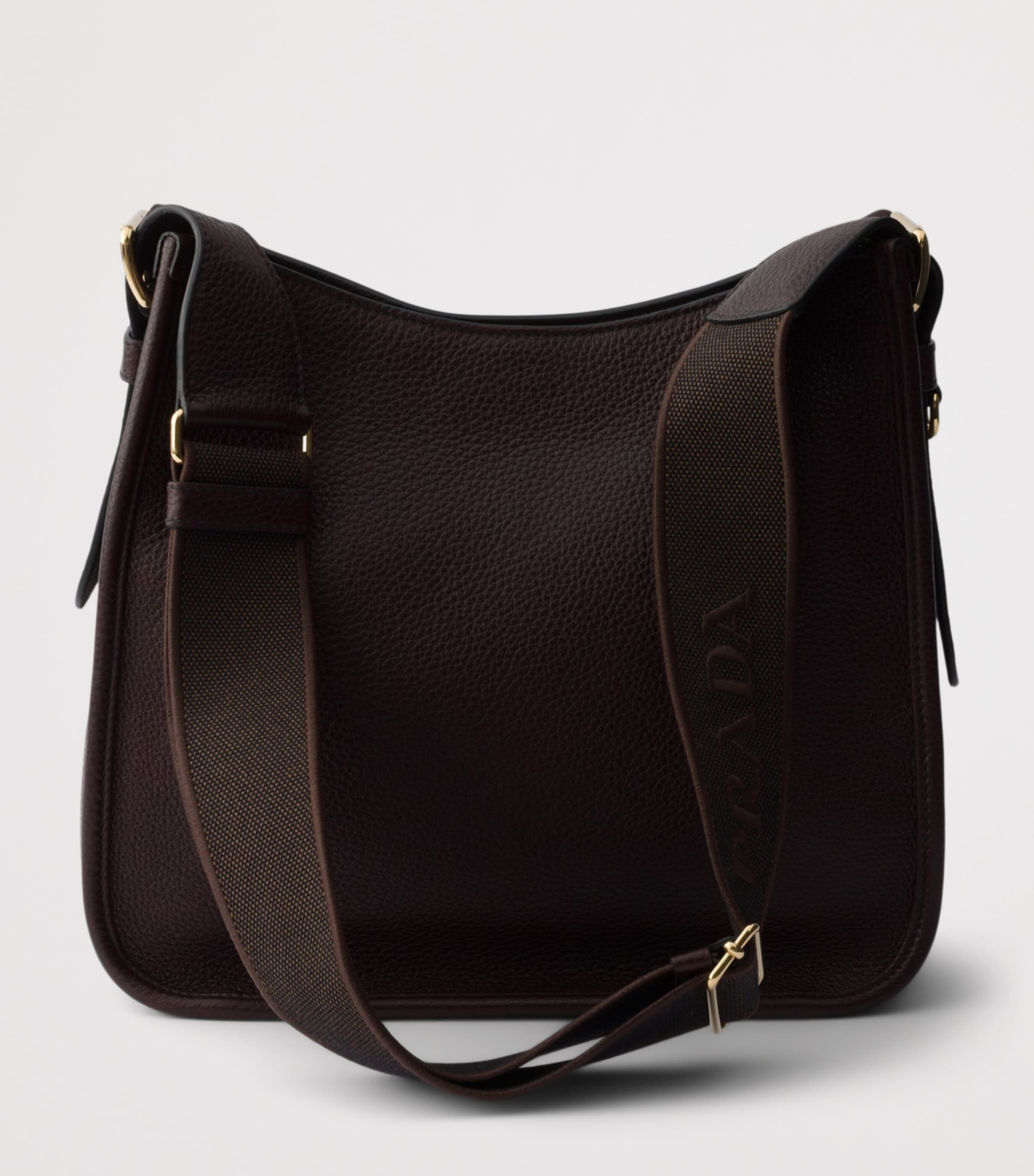 Prada Medium Leather Shoulder Bag Brown Image 3