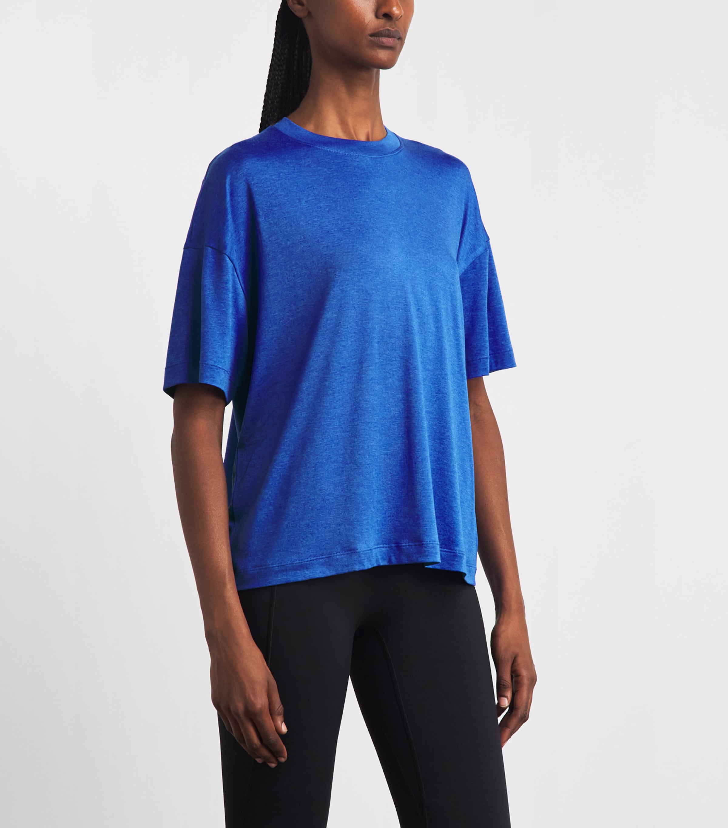 VUORI Womens Energy T-Shirt Electric Blue Heathr Image 4