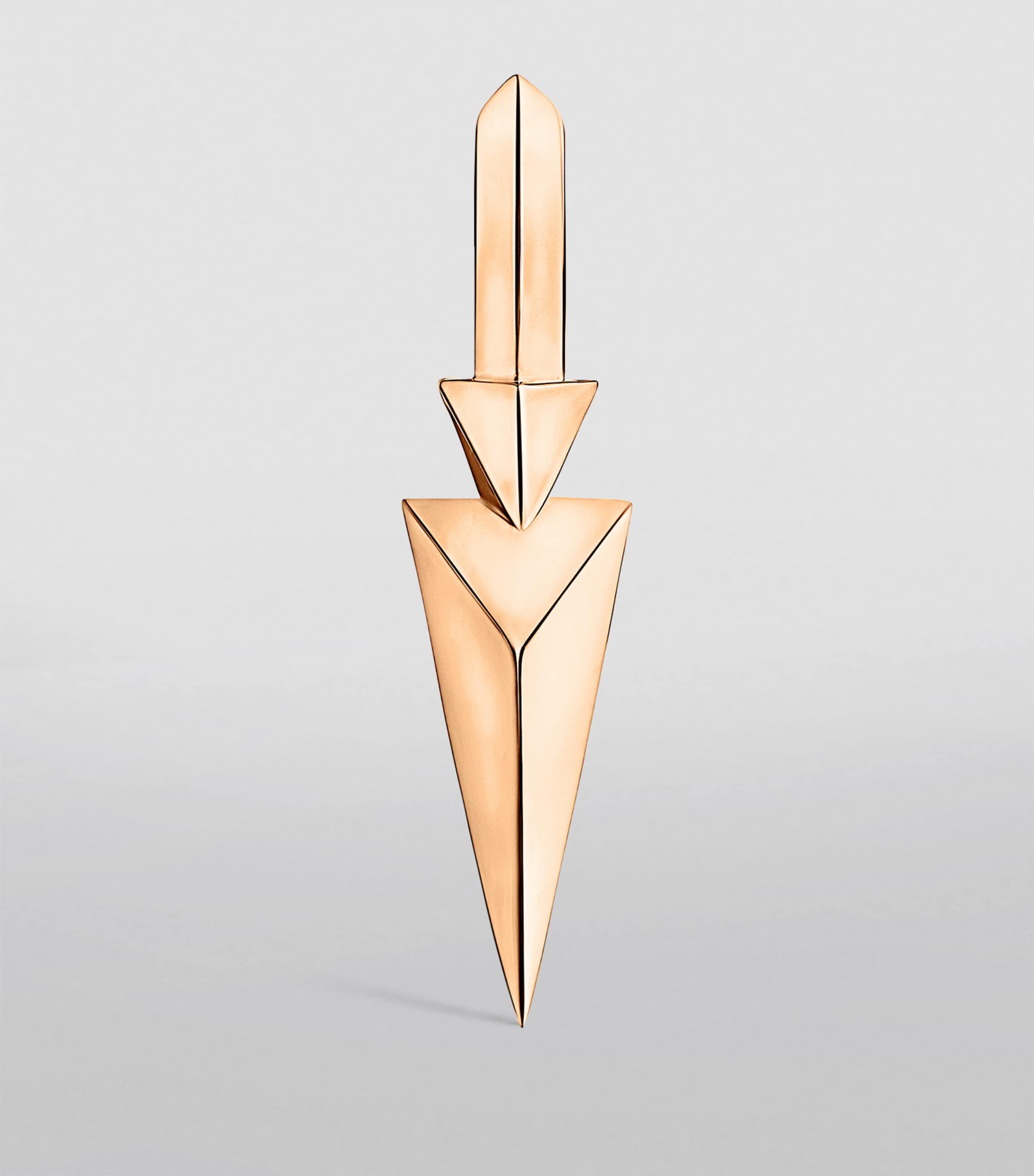 Rose Gold Faceted Triple Long Spike Hoop Earring (6.5mm) ROSE GOLD Image 3