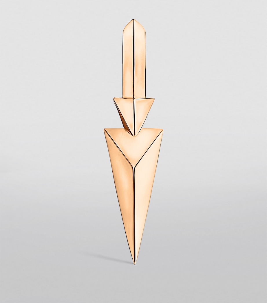 Rose Gold Faceted Triple Long Spike Hoop Earring (6.5mm) ROSE GOLD Image 3