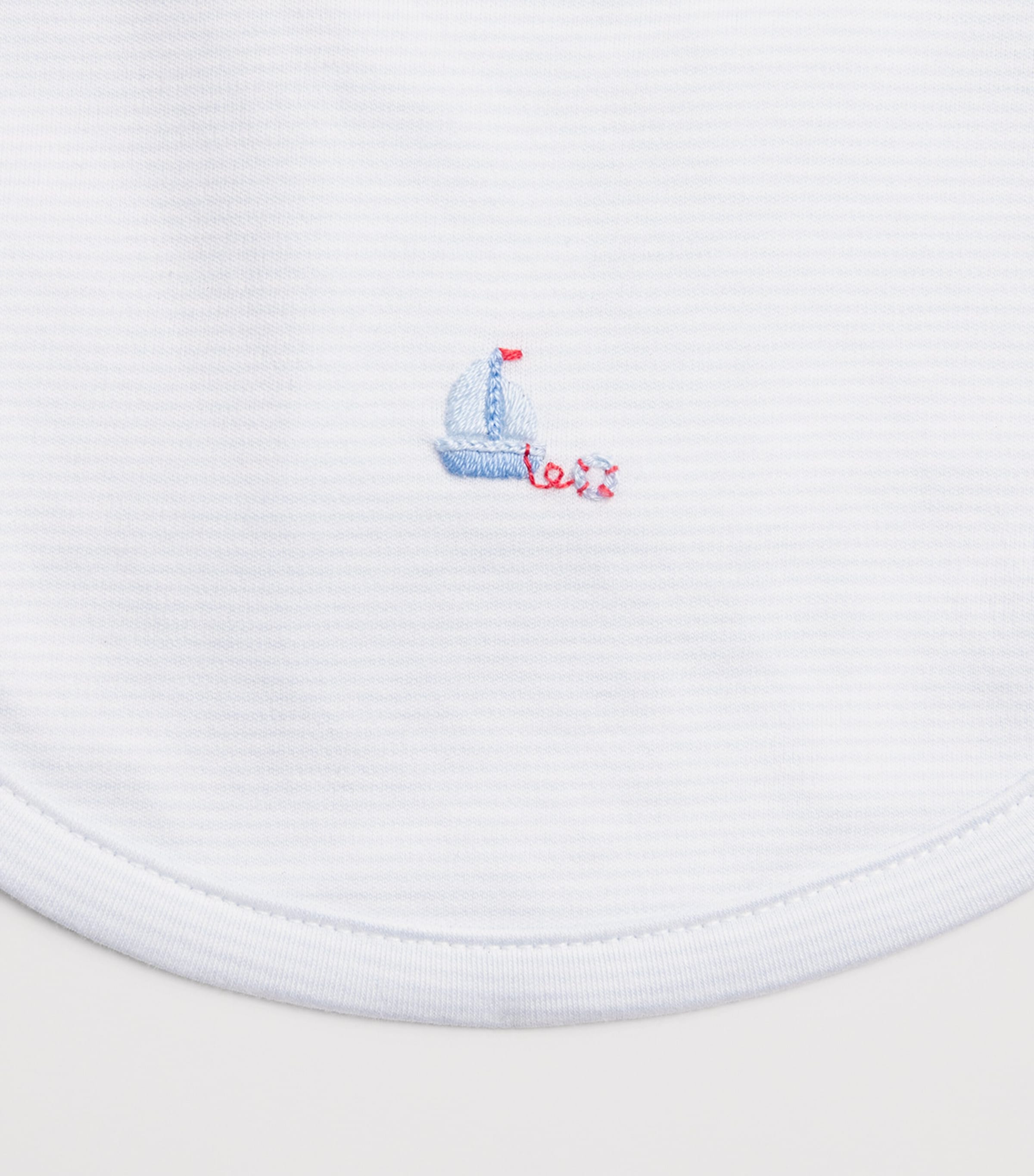 Kissy Kissy Pima Cotton Embroidered Bib Blue Image 3