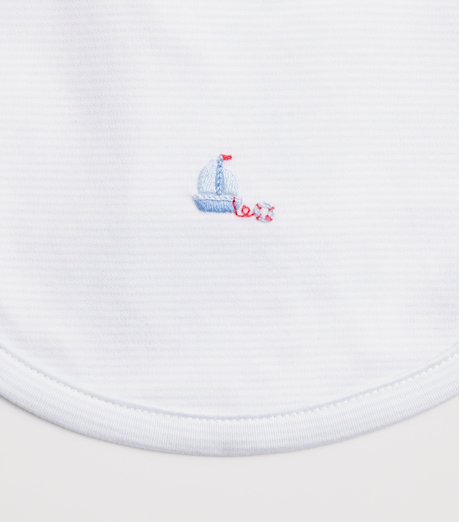 Kissy Kissy Pima Cotton Embroidered Bib Blue Image 3