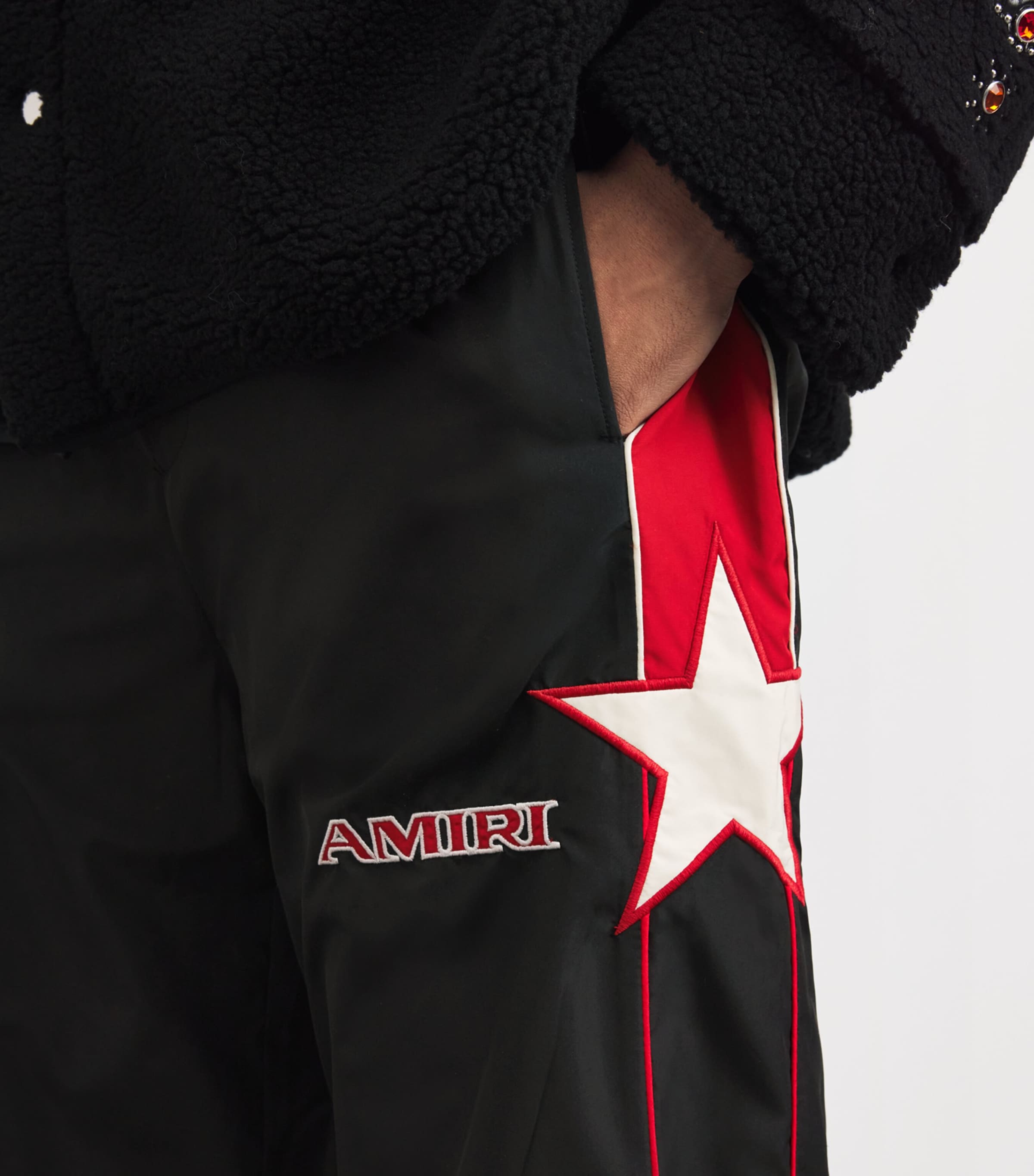 Printed Track Trousers BLACK Image 6