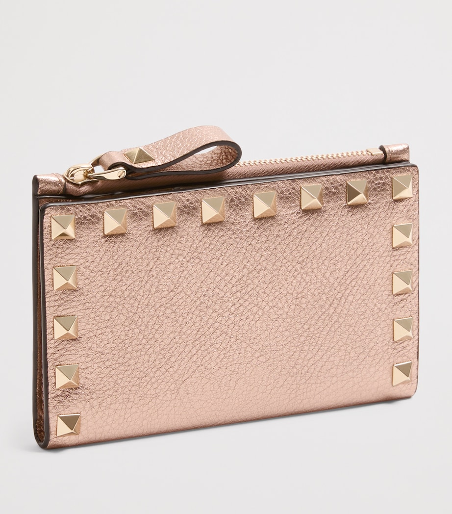 Valentino Garavani Calfskin Rockstud-Detail Card Holder Image 3