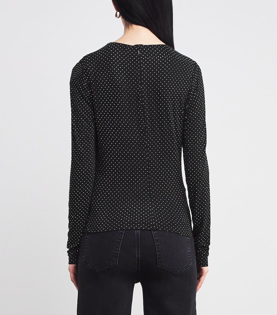 Jersey Rhinestone-Embellished Top BLACK Image 4