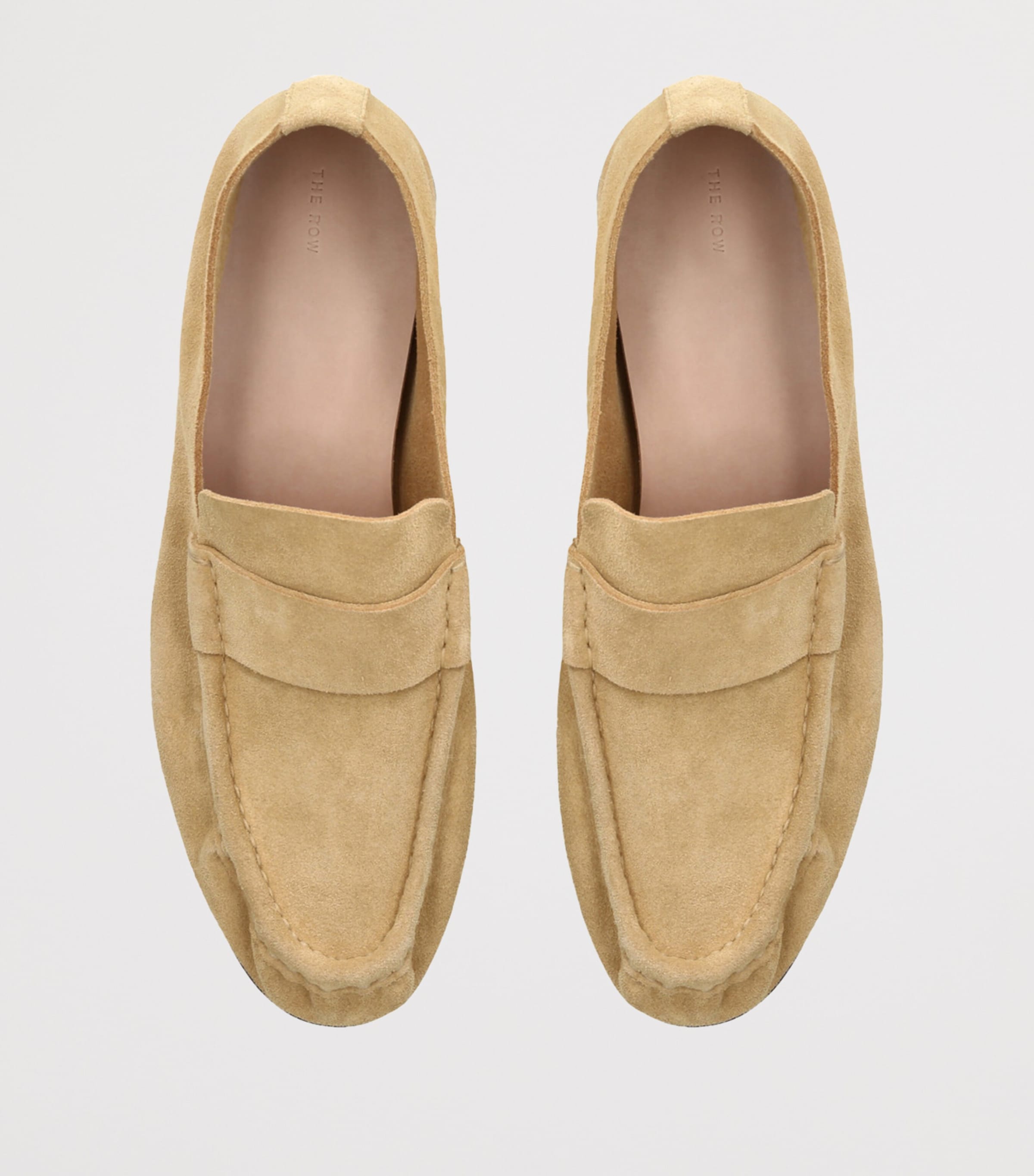 THE ROW ベージュ レザー ローファー The Row Beige Soft Suede Loafers | Harrods US
