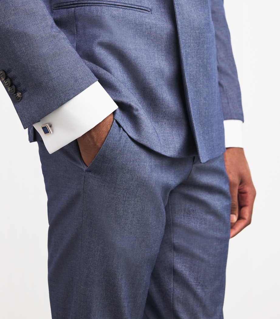 Rhodium-Plated Square Cufflinks BLUE Image 5