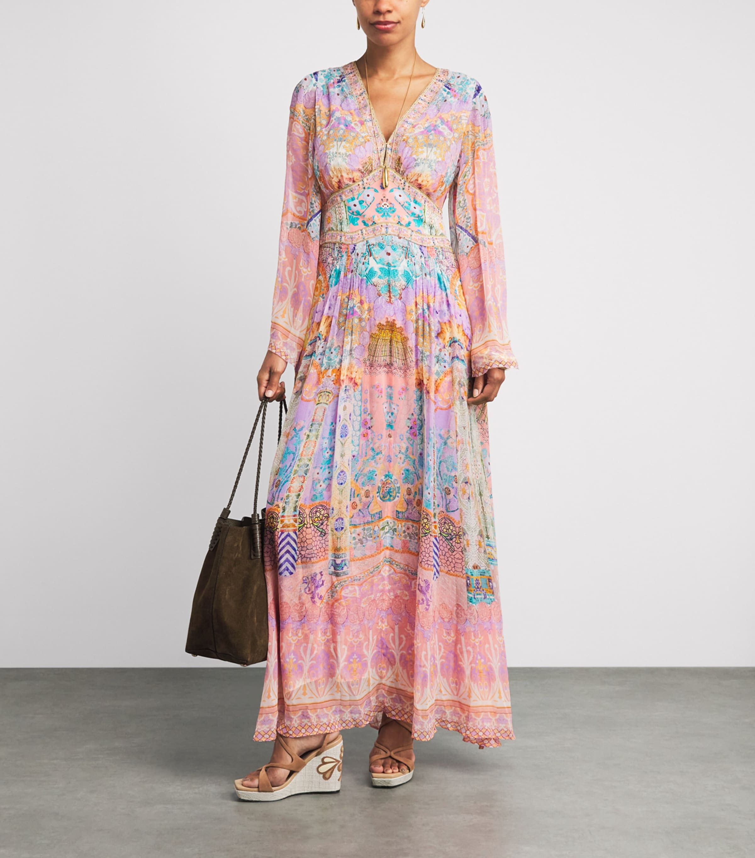 Camilla Womens Silk Maxi Dress Howdy Gaudi Image 2