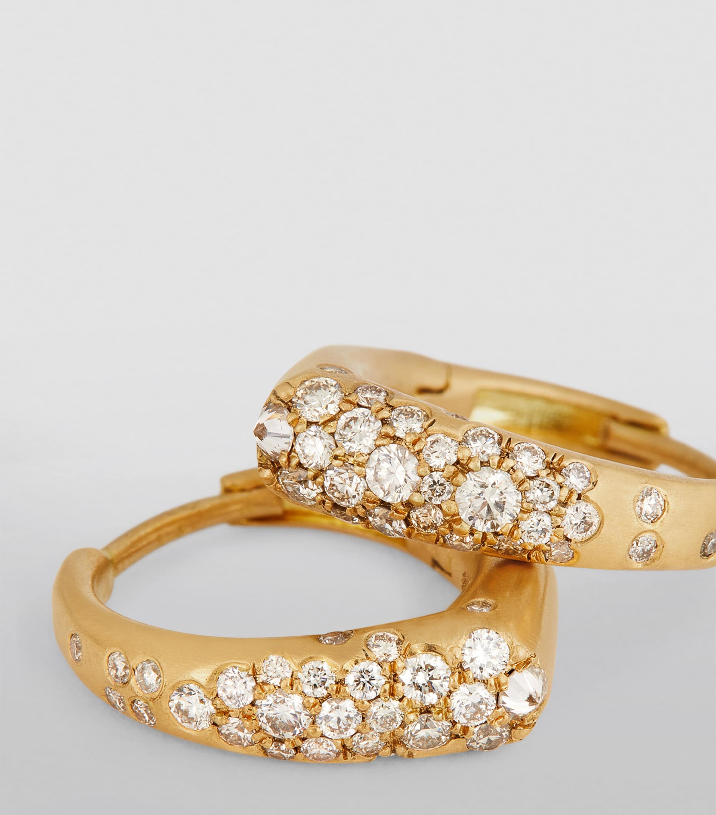 Yellow Gold and Diamond Doors of Opportunity Mini Hoop Earrings YELLOW GOLD Image 6