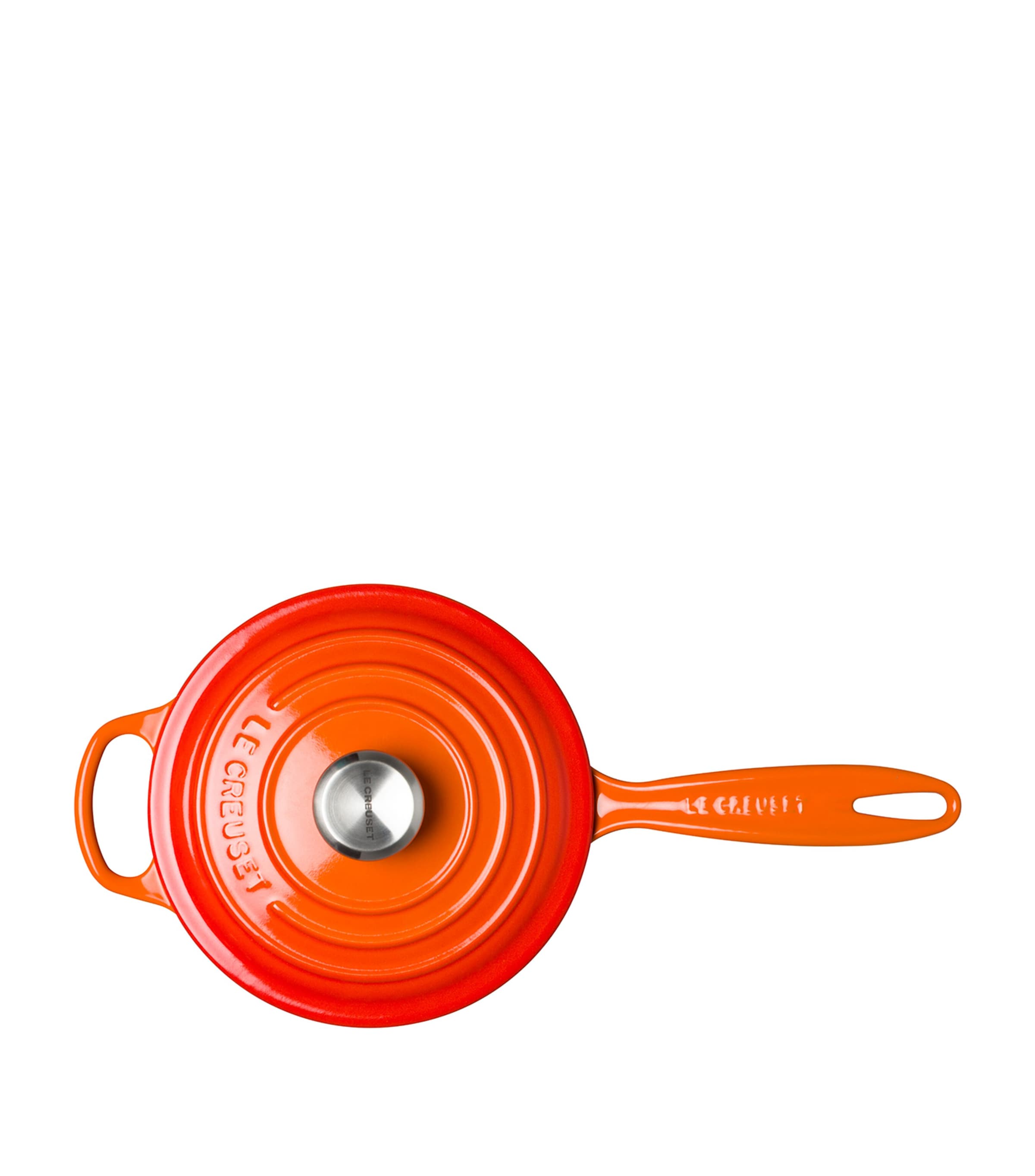 Le Creuset Set Of 3 Cast Iron Saucepans In Red