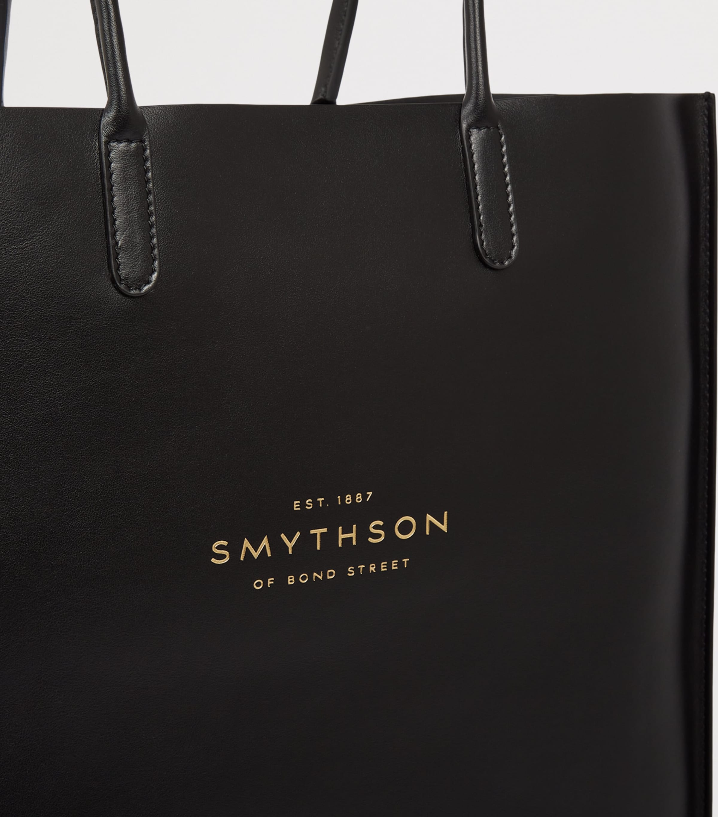 Smythson Mini Leather Kingly Tote Bag Black Image 5