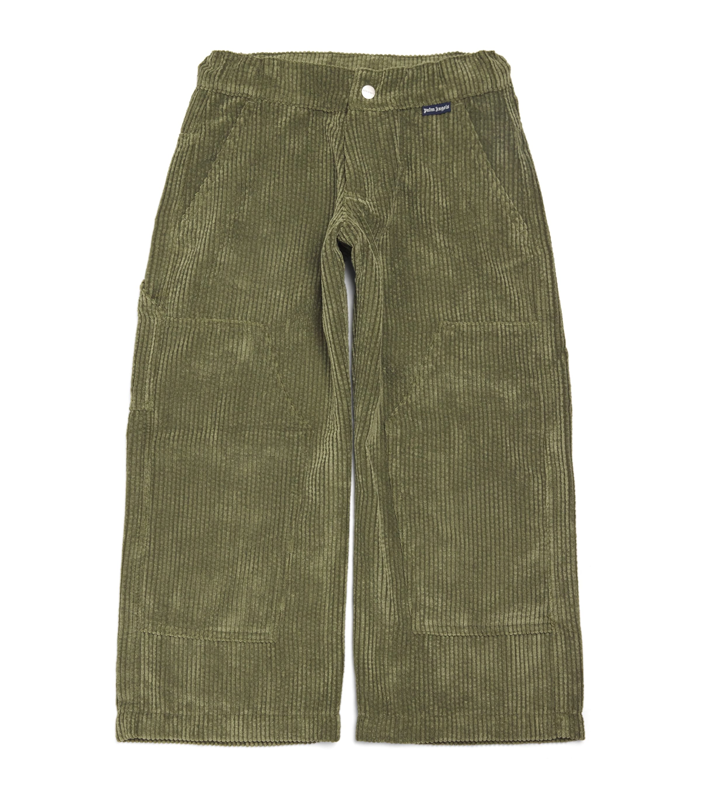 Shop Palm Angels Corduroy Straight Trousers In Green