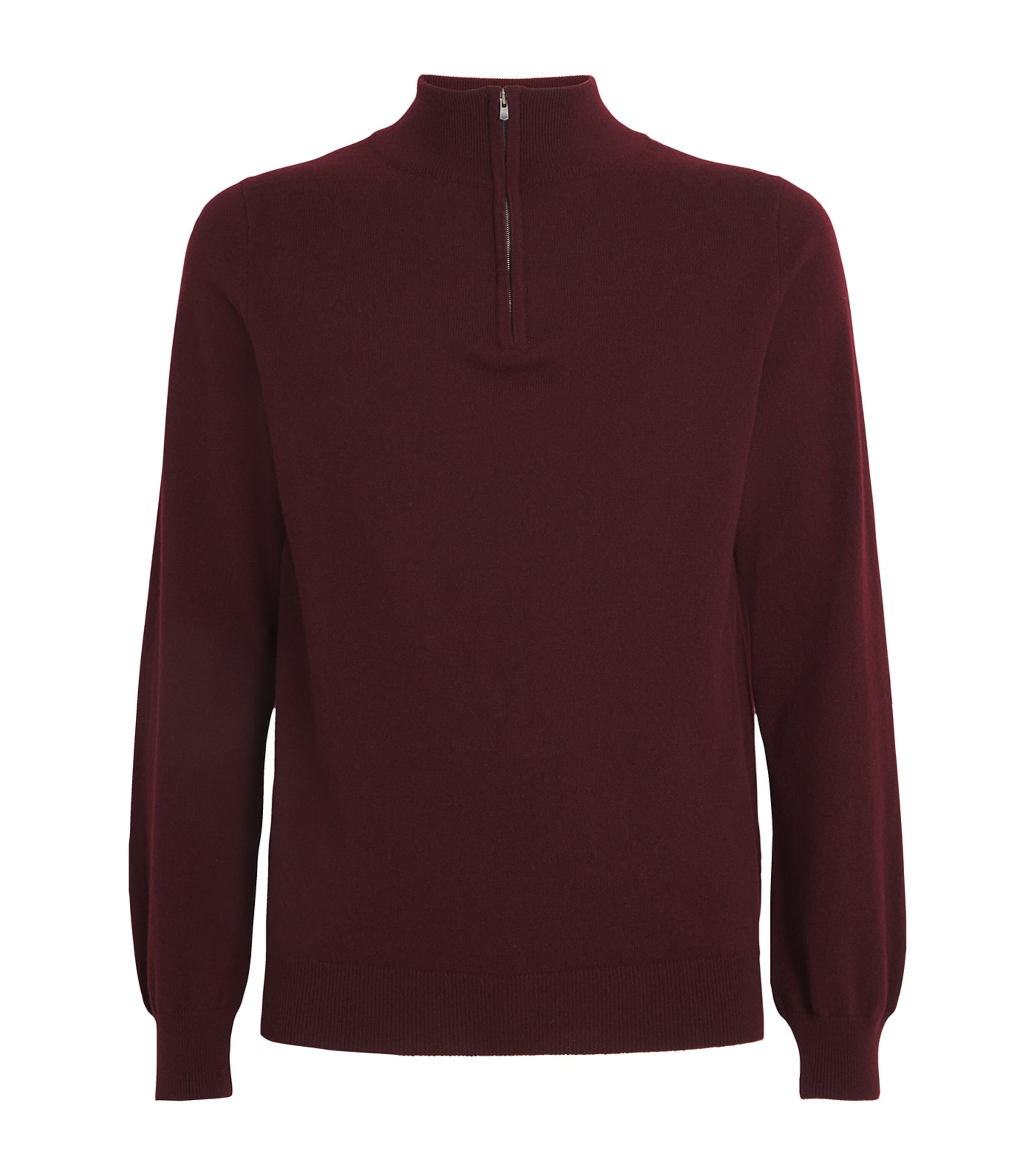 Shop Harrods Cashmere Quarter-zip Sweater In Burgundy