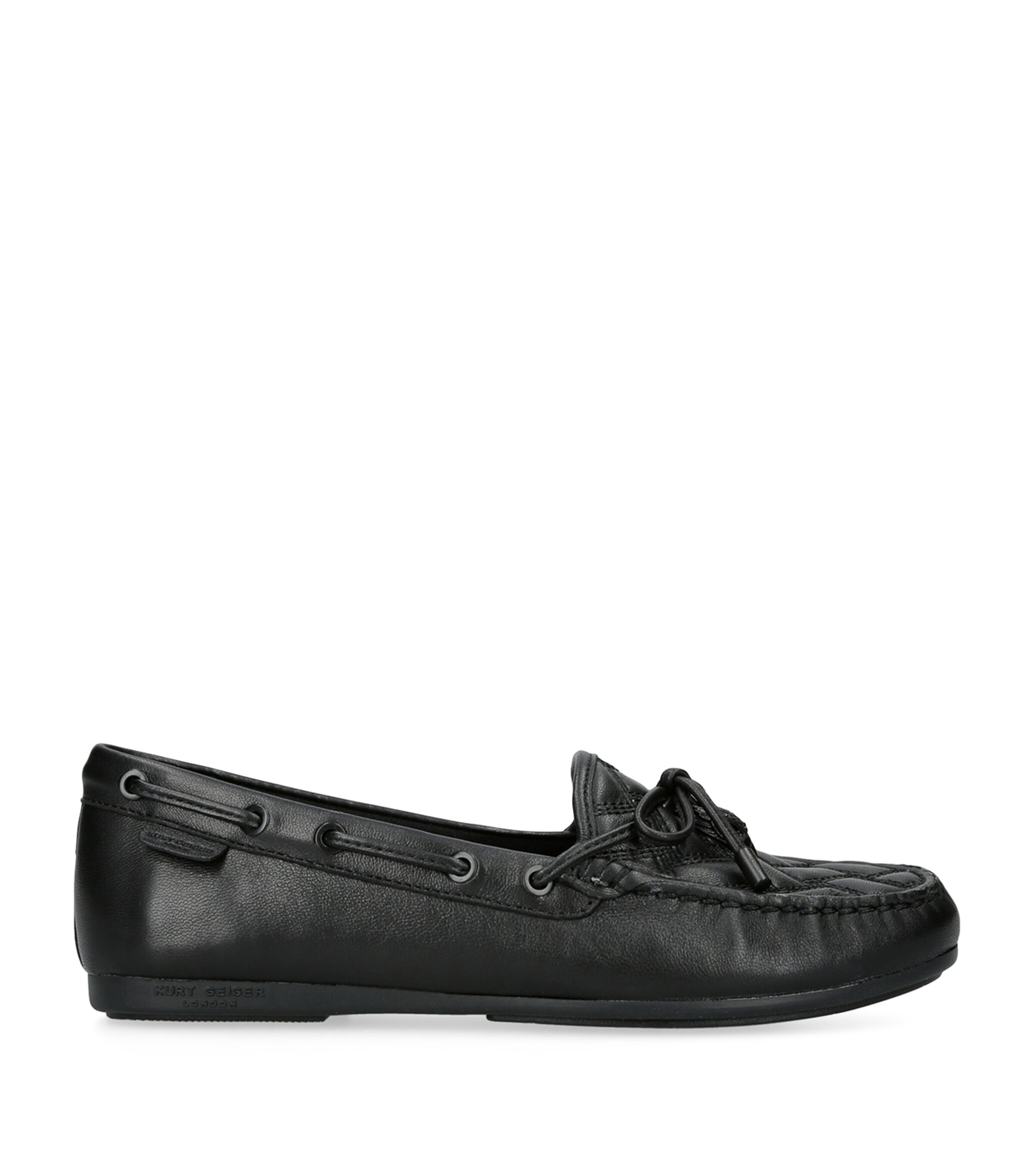 Kurt Geiger London Leather Quilted Eagle Moccasins Black Image 3