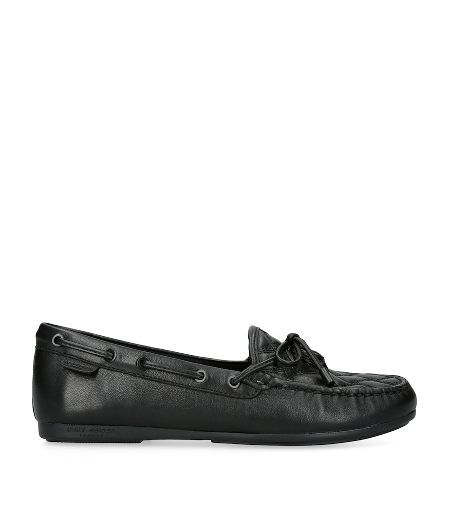 Kurt Geiger London Leather Quilted Eagle Moccasins Black Image 3