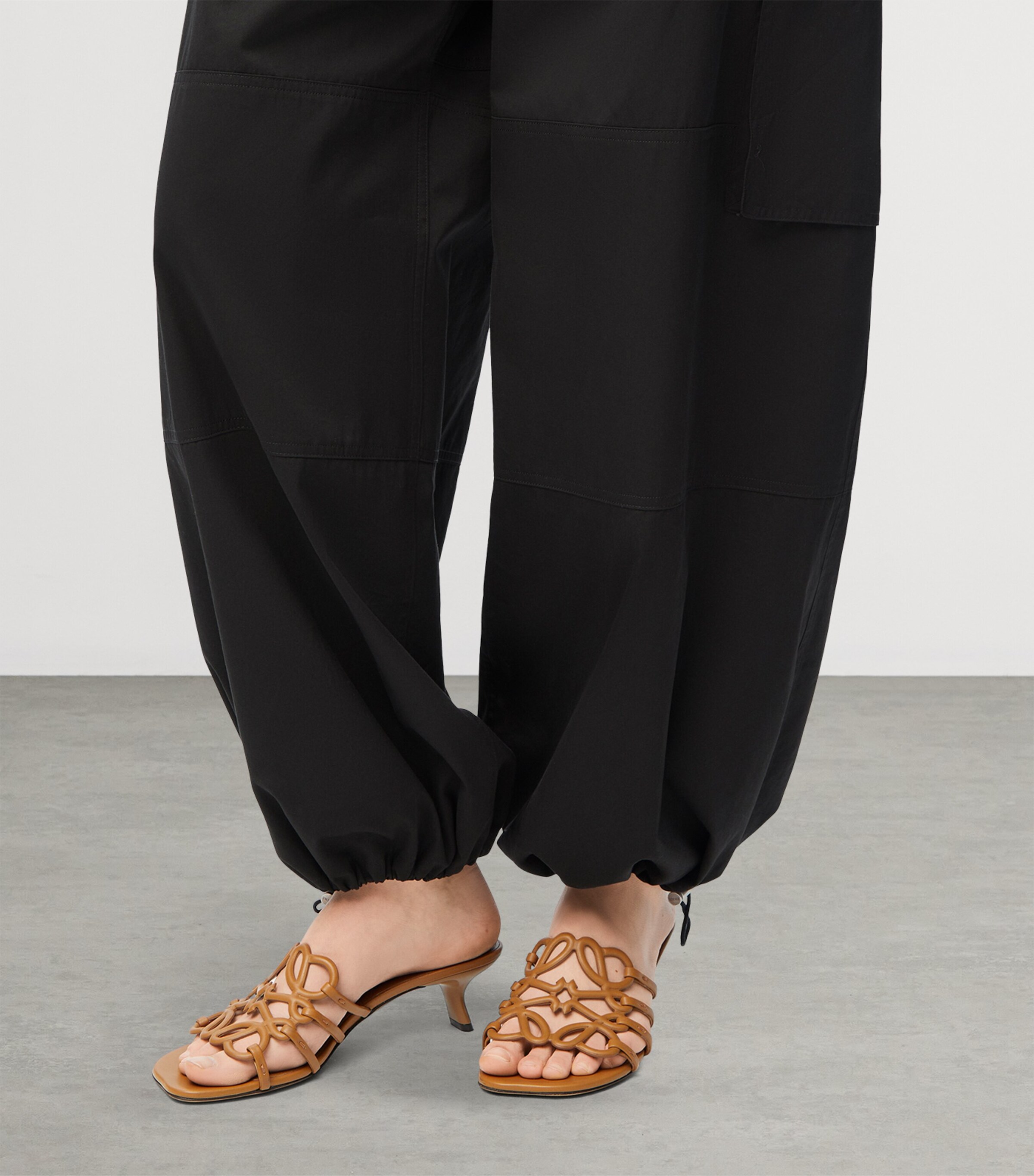 LOEWE x Paula's Ibiza Leather Petal Anagram Heeled Slides 45