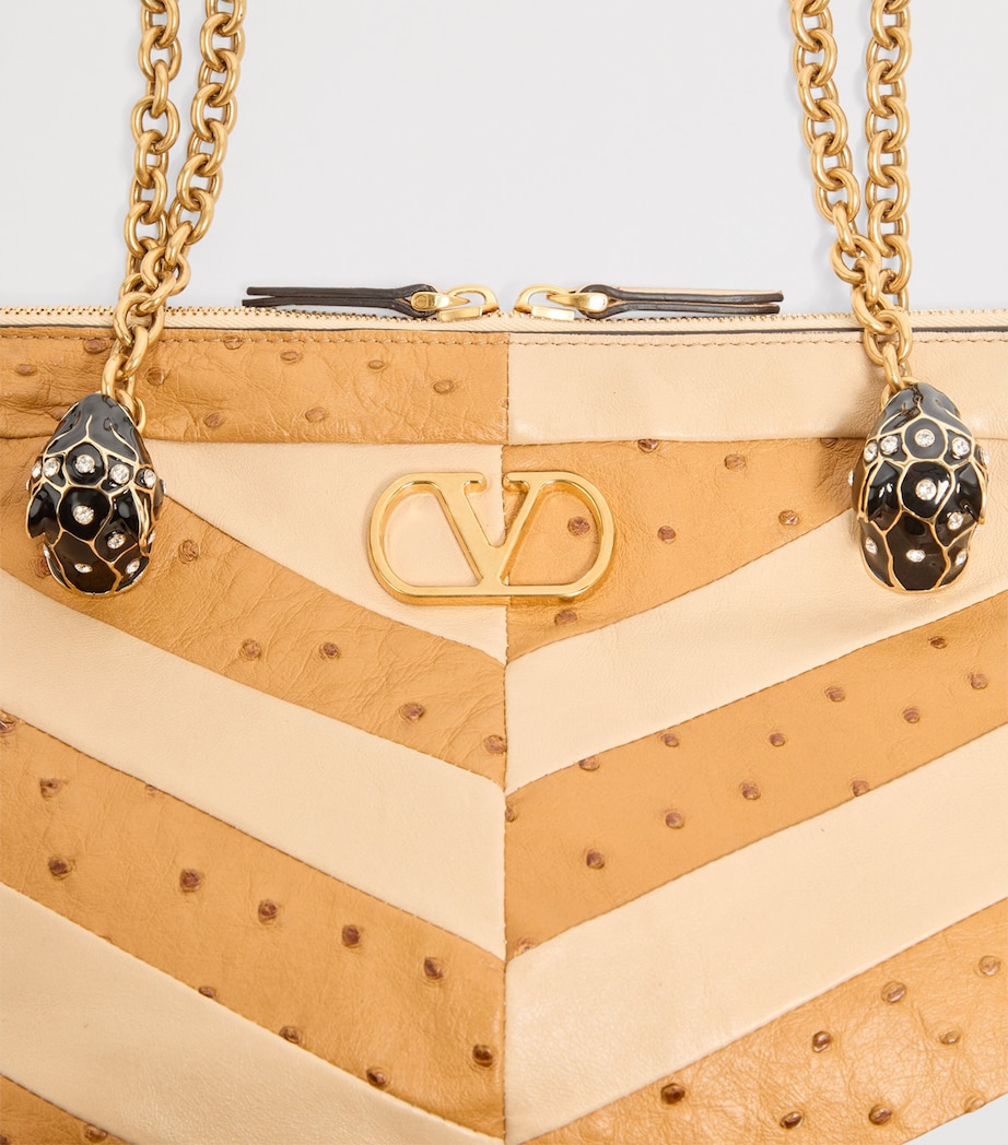 Valentino Garavani Medium Ostrich Leather Panthea Tote Bag Image 6