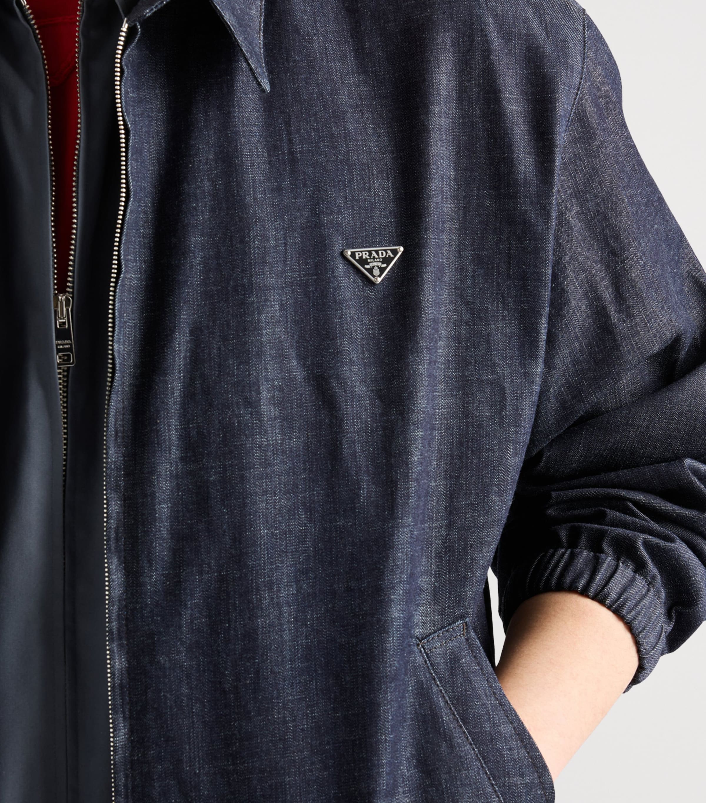 Chambray Denim Blouson Jacket F0008 Image 4