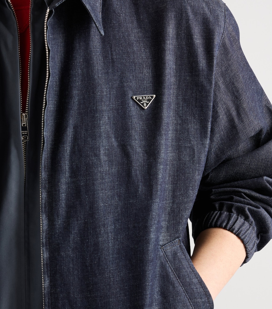 Chambray Denim Blouson Jacket F0008 Image 4