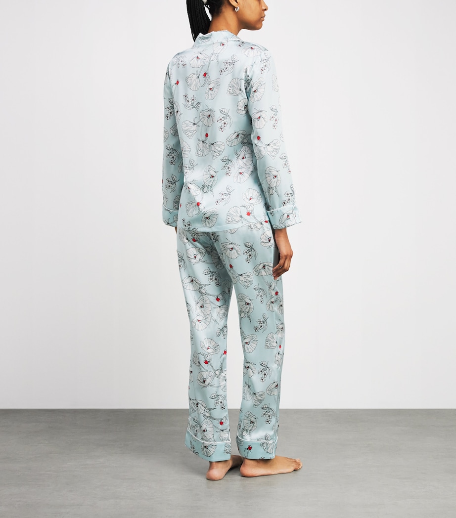 Olivia von Halle Womens Silk Poppies Lila Pyjama Set Serafina Image 4