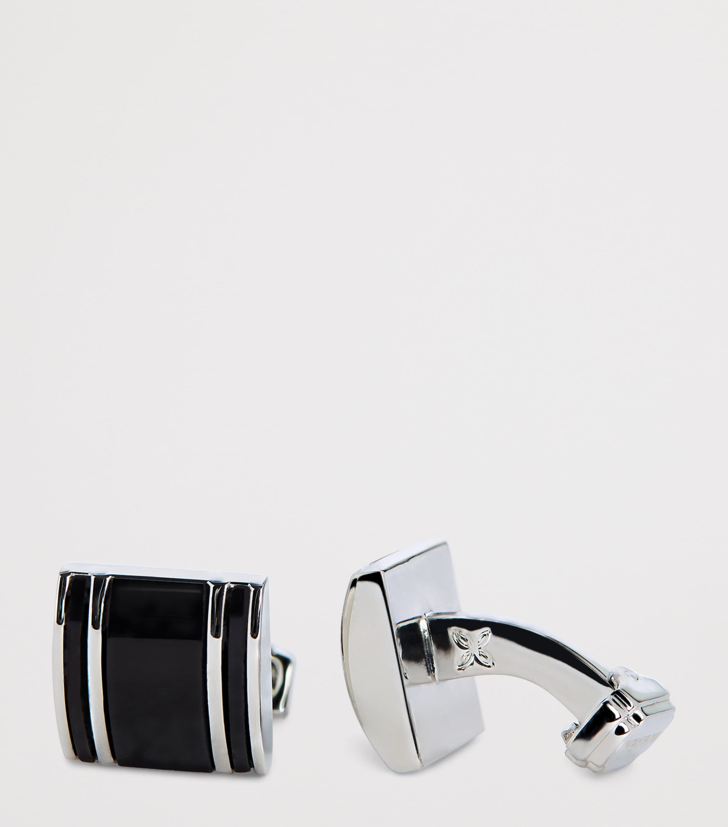 Tateossian White Bronze-Plated Square Onyx Cufflinks Black Image 6
