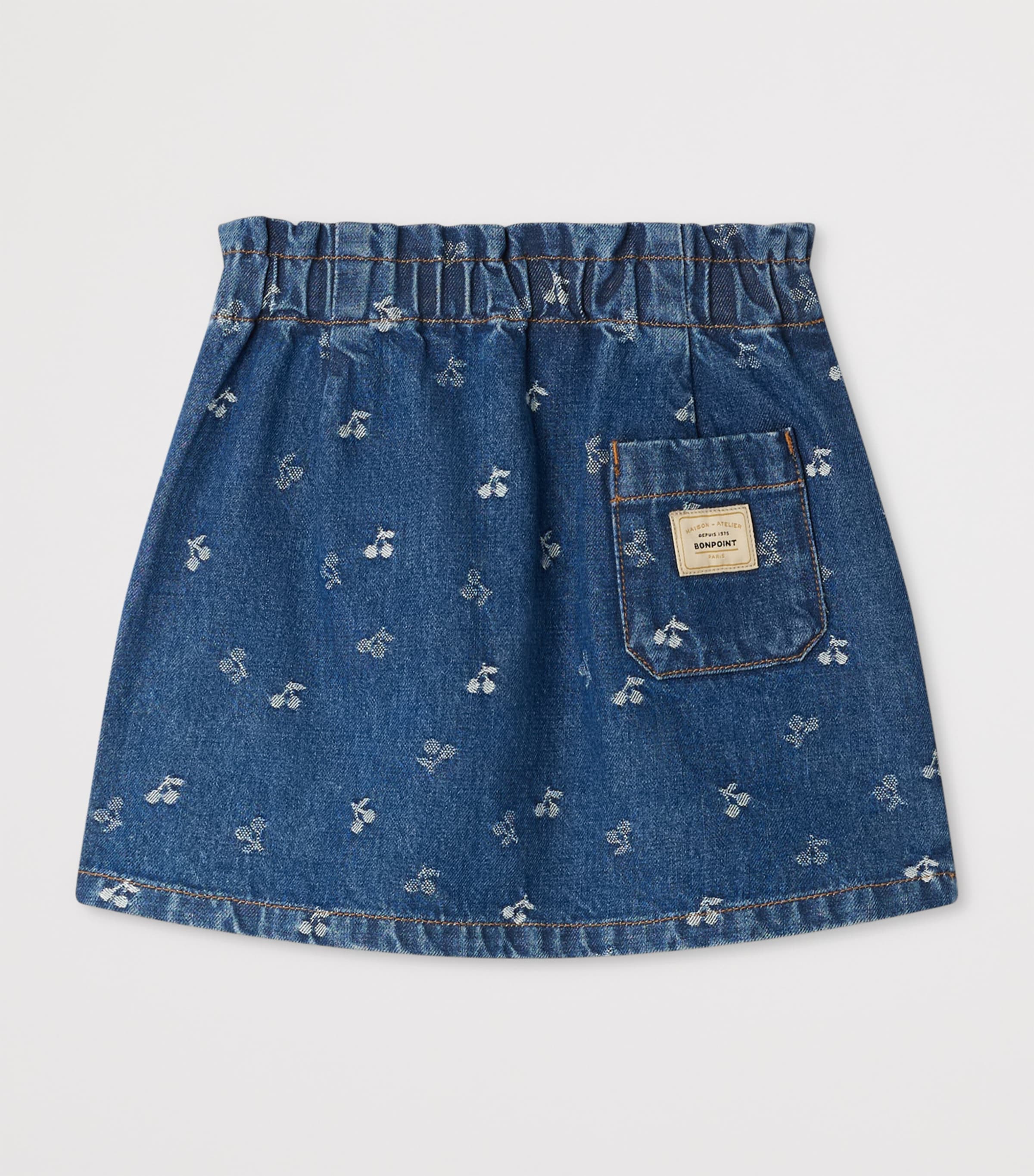 Cherry Jacquard Jensua Denim Skirt (4-8 Years) IMP JEAN CLAIR Image 2