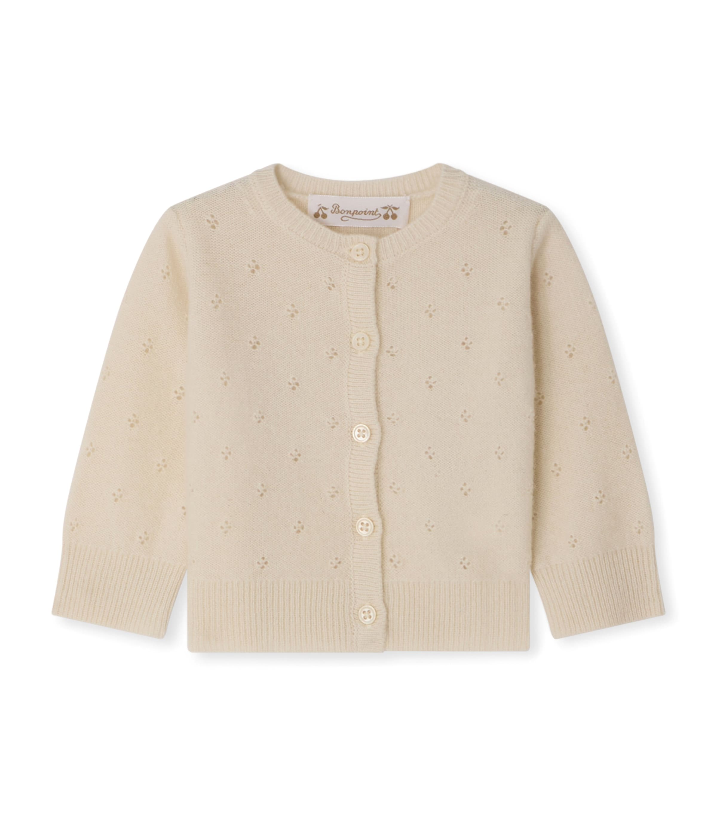 Bonpoint Cashmere Laelia Cardigan (1-18 Months) Ivoire Image 1